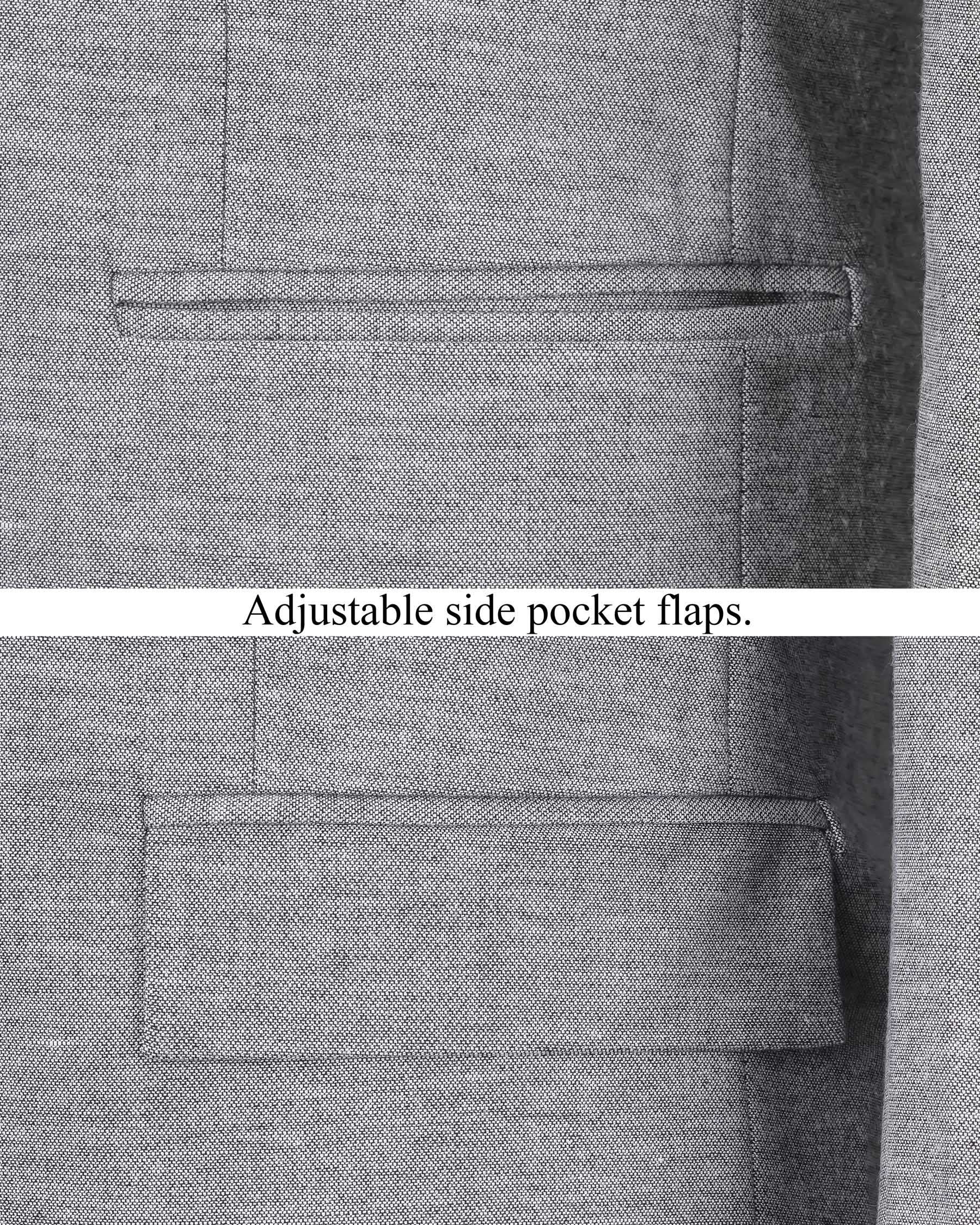 Star Dust Gray Cross Buttoned Bandhgala Premium Cotton Blazer BL1957-CBG2-36, BL1957-CBG2-38, BL1957-CBG2-40, BL1957-CBG2-42, BL1957-CBG2-44, BL1957-CBG2-46, BL1957-CBG2-48, BL1957-CBG2-50, BL1957-CBG2-52, BL1957-CBG2-54, BL1957-CBG2-56, BL1957-CBG2-58, BL1957-CBG2-60