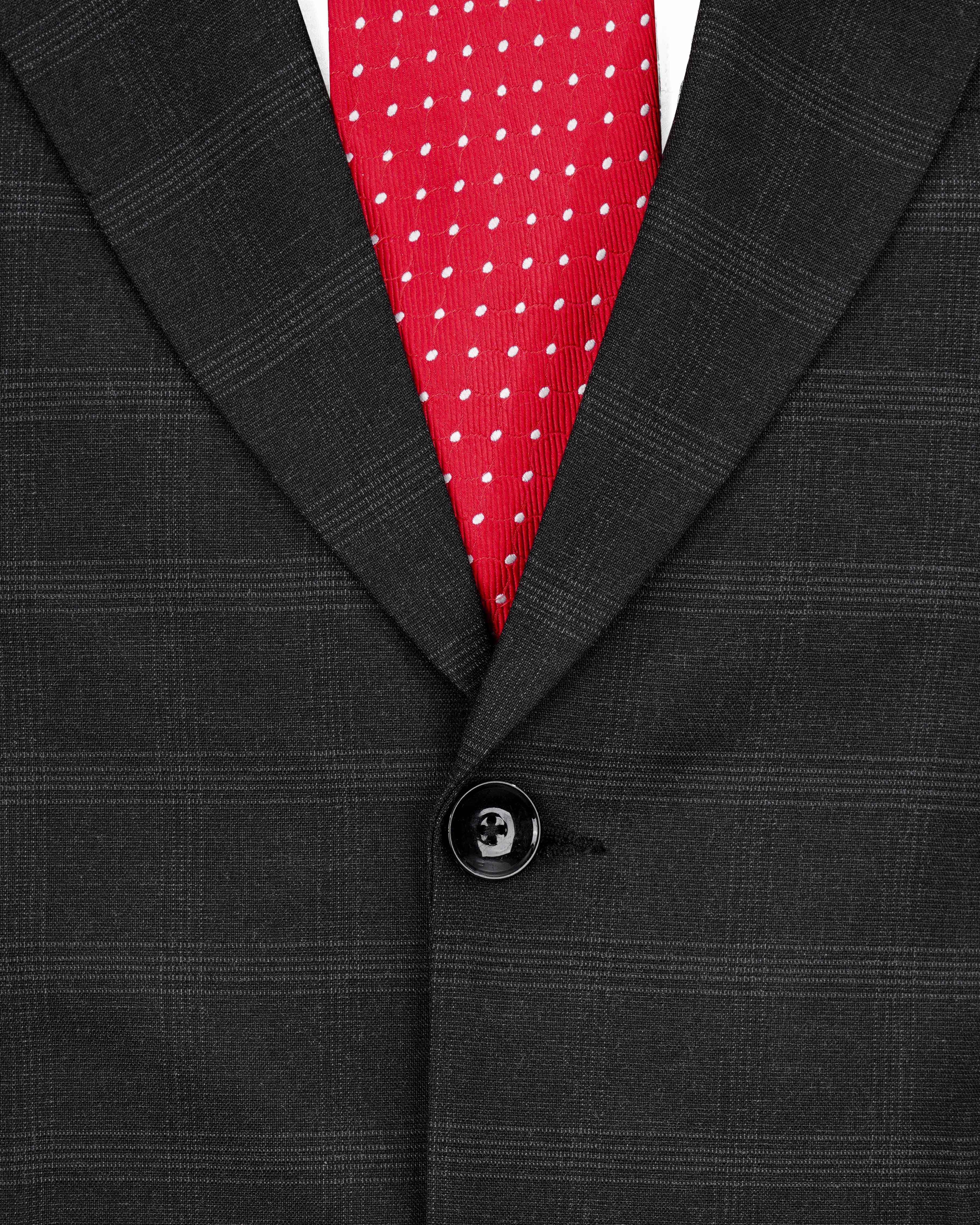 Thunder Black Plaid Single Breasted Blazer BL2050-SB-36, BL2050-SB-38, BL2050-SB-40, BL2050-SB-42, BL2050-SB-44, BL2050-SB-46, BL2050-SB-48, BL2050-SB-50, BL2050-SB-52, BL2050-SB-54, BL2050-SB-56, BL2050-SB-58, BL2050-SB-60