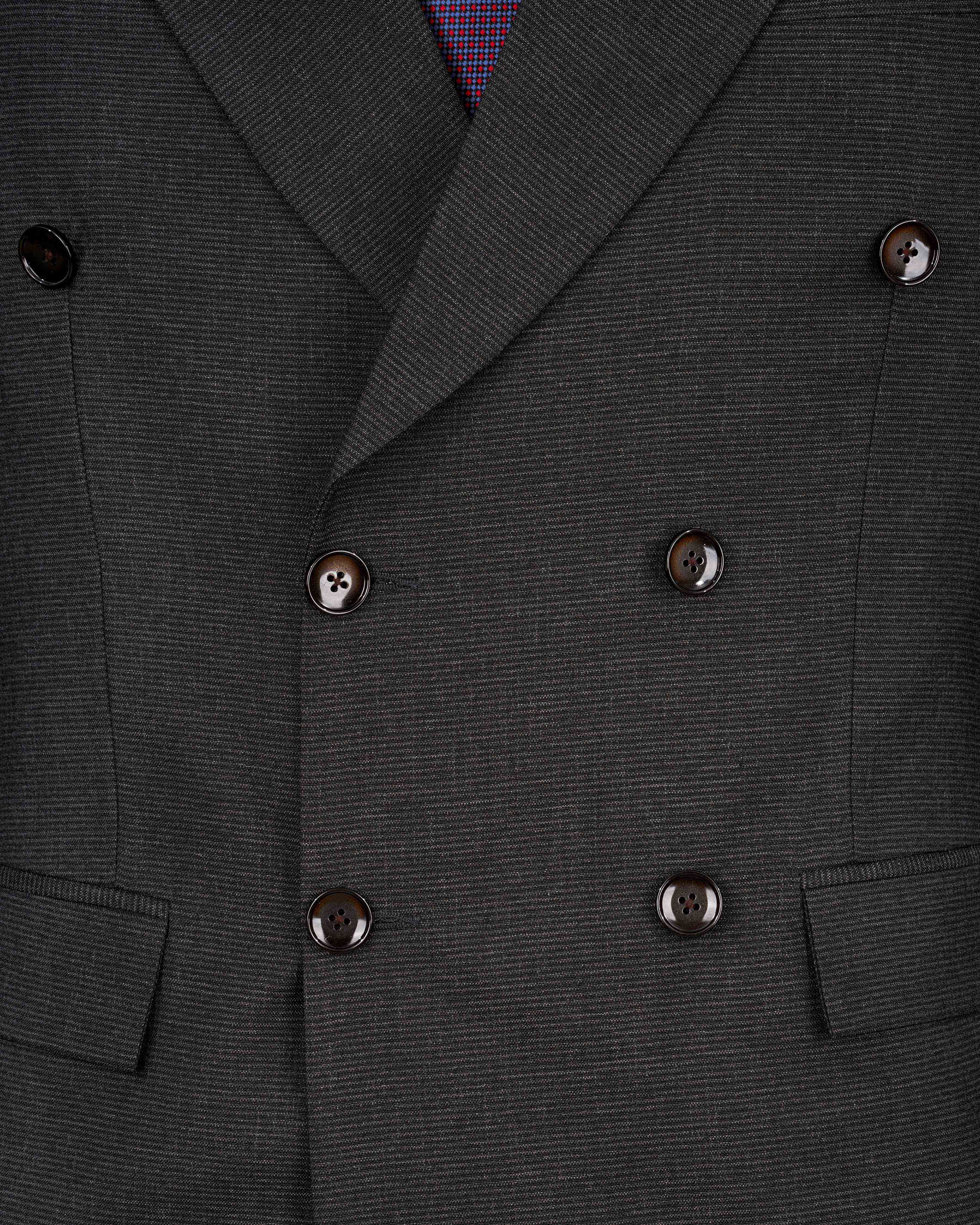 Piano Gray Double Breasted Blazer BL2080-DB-36, BL2080-DB-38, BL2080-DB-40, BL2080-DB-42, BL2080-DB-44, BL2080-DB-46, BL2080-DB-48, BL2080-DB-50, BL2080-DB-52, BL2080-DB-54, BL2080-DB-56, BL2080-DB-58, BL2080-DB-60