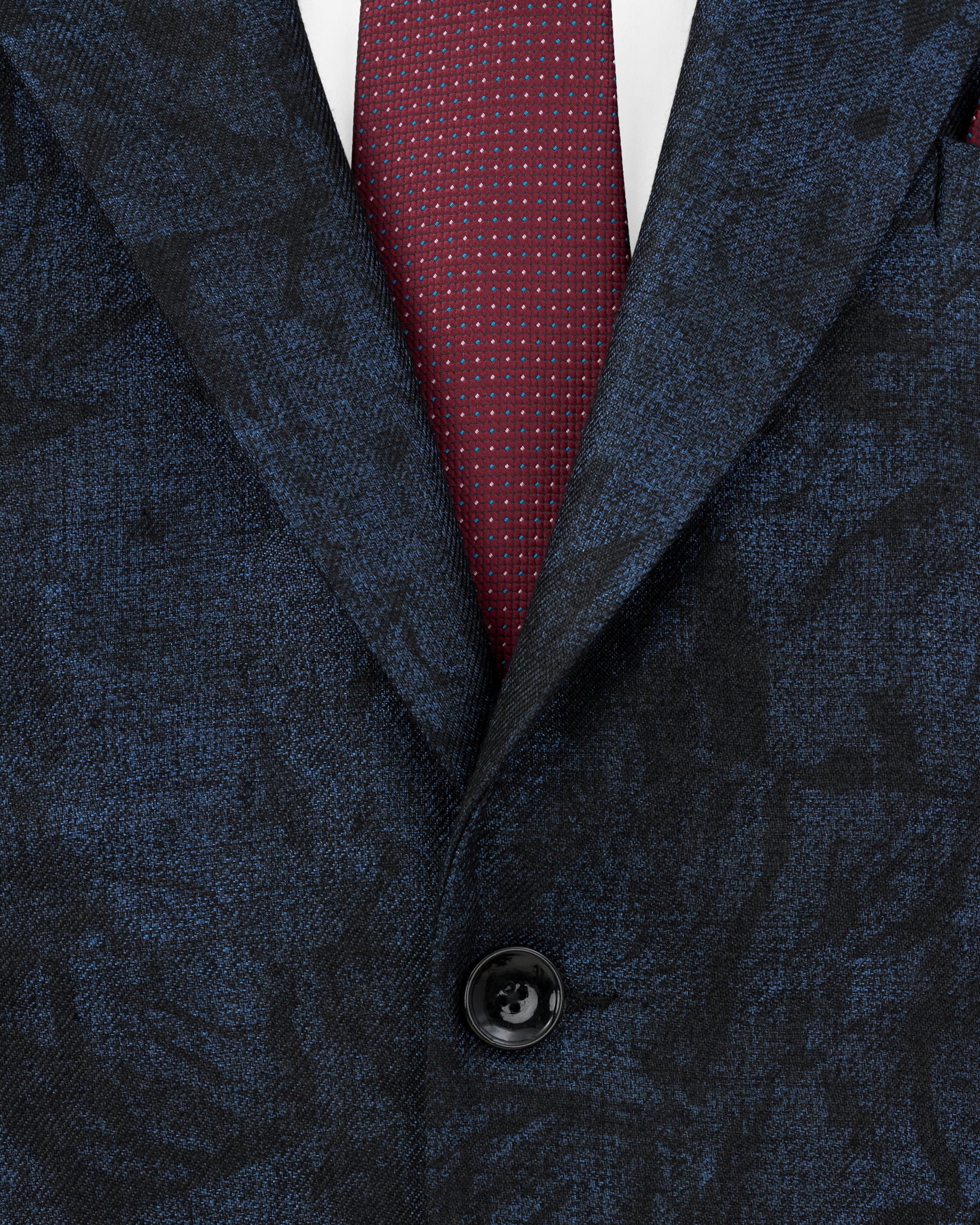 Ebony Blue Vulcan Black Textured Single Breasted Blazer