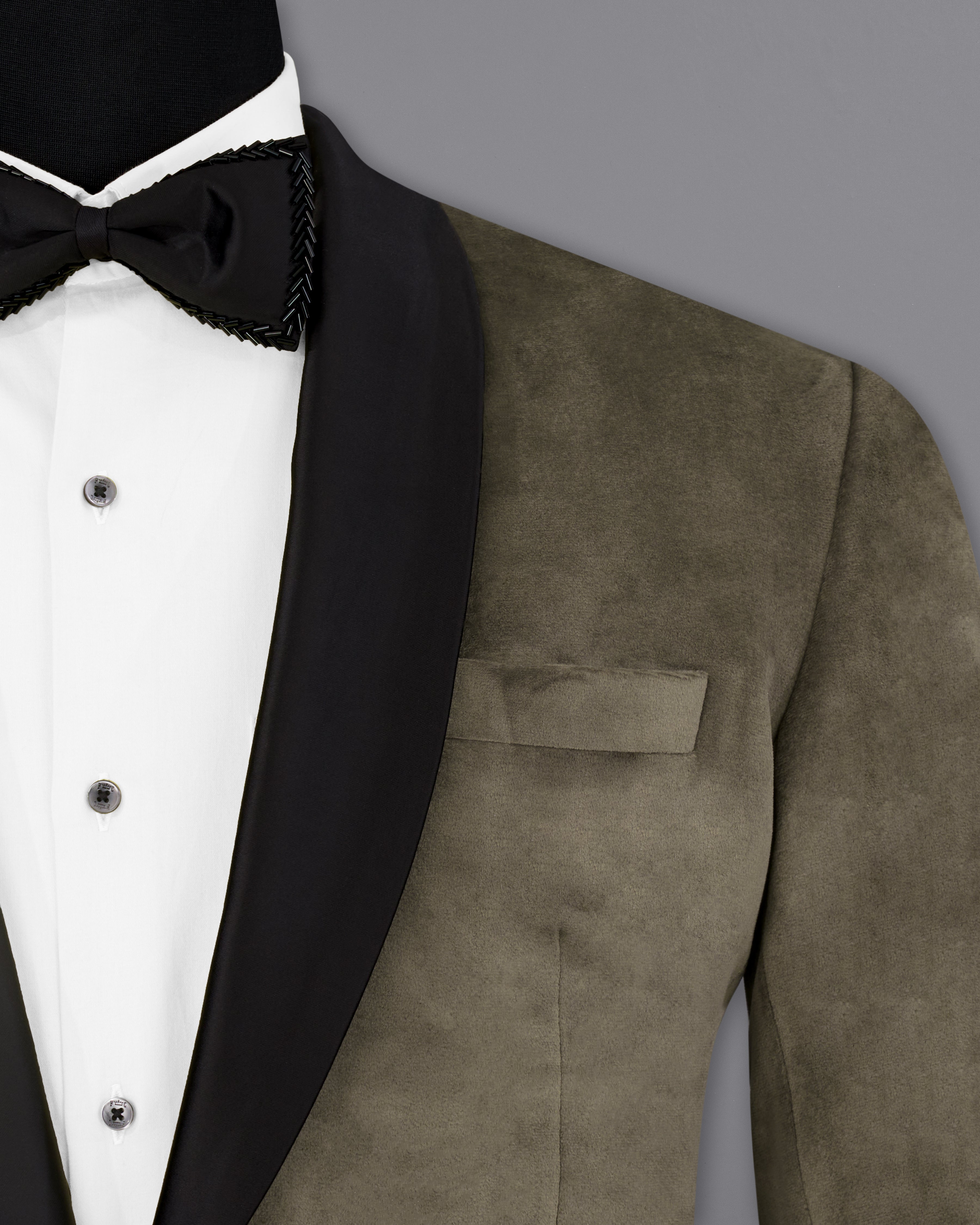 Wenge Brown Velvet Tuxedo Designer Blazer