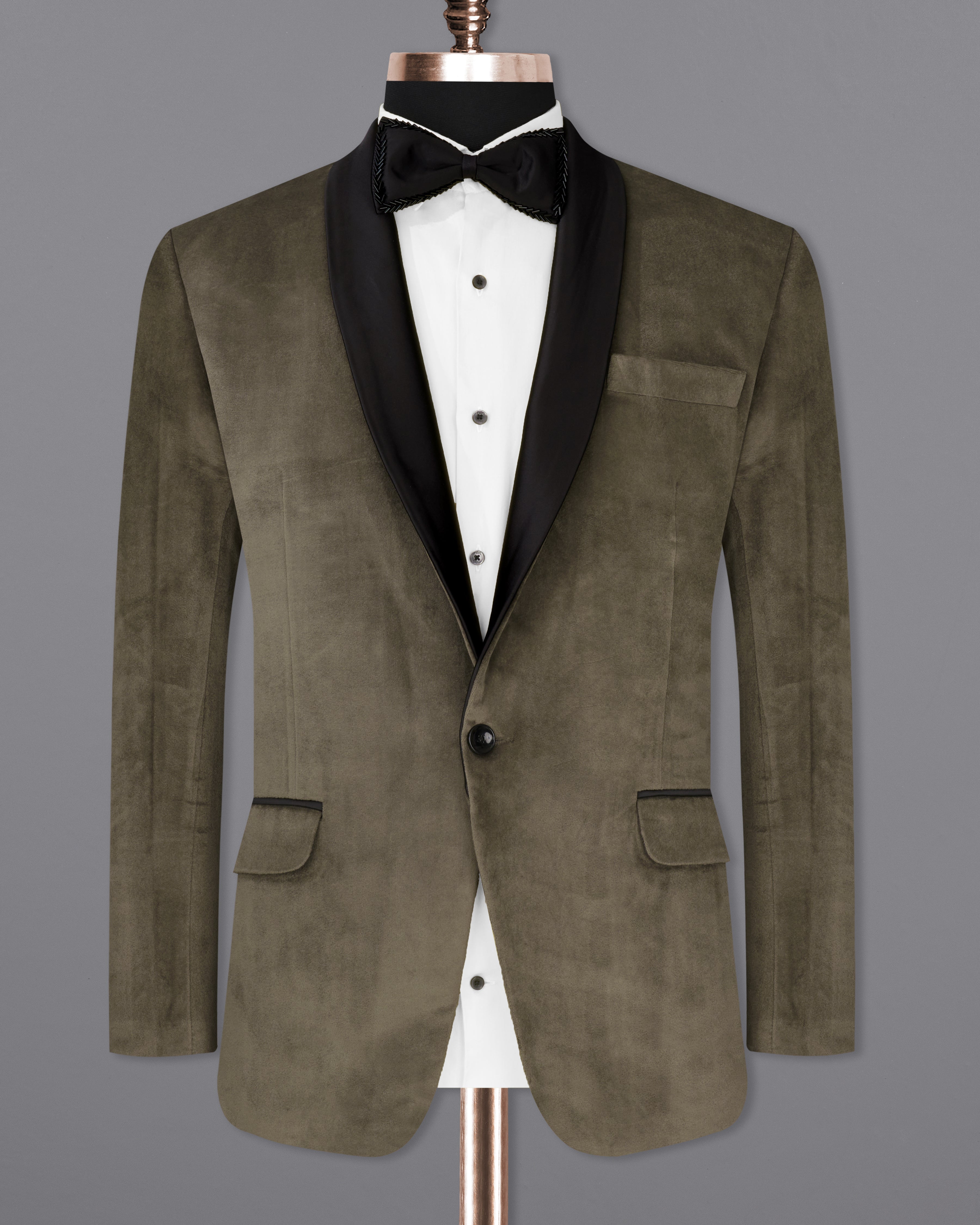Wenge Brown Velvet Tuxedo Designer Blazer