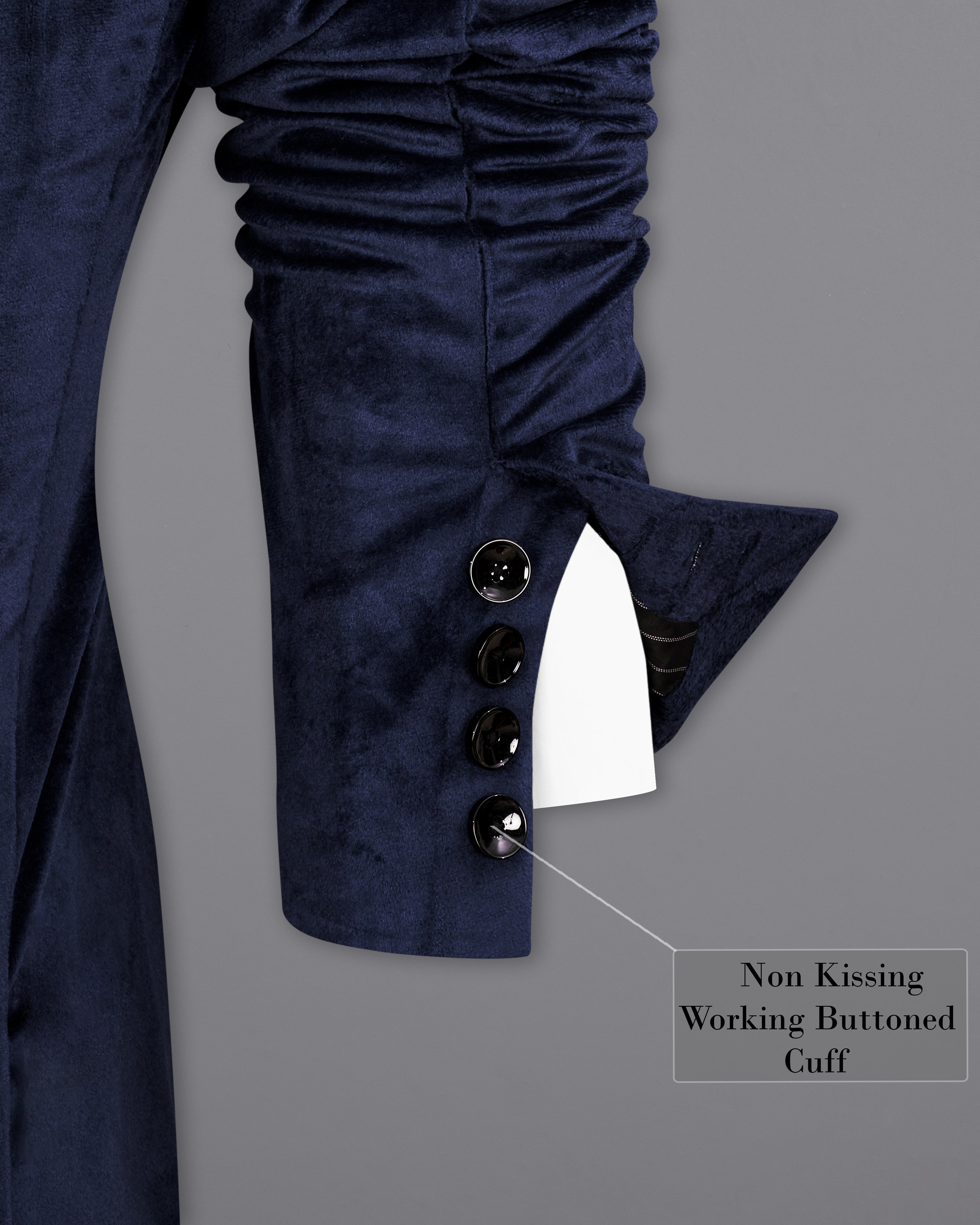 Thunder Blue Velvet Tuxedo Designer Blazer