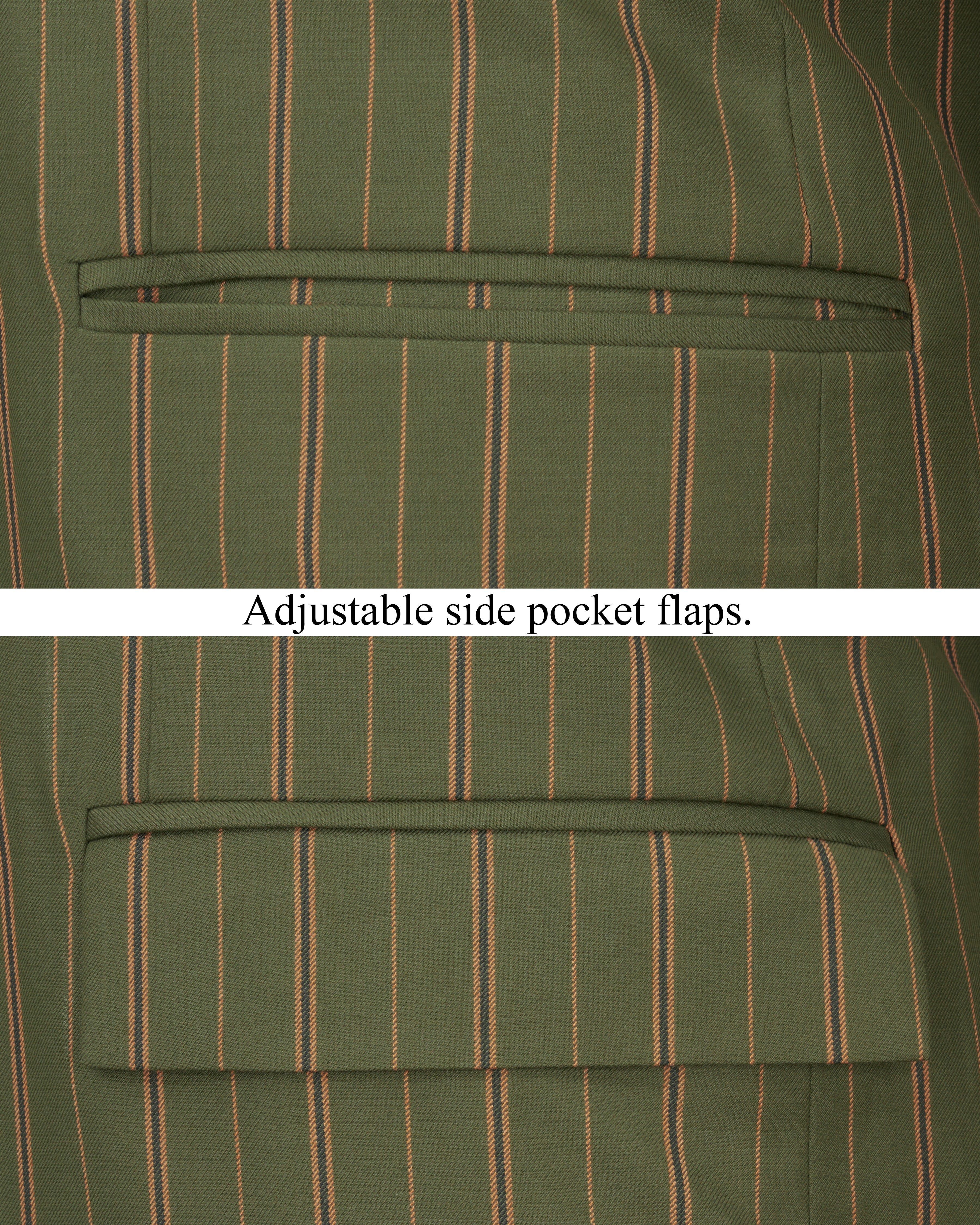 Vampire Green Striped Cross Buttoned Bandhgala Blazer BL2248-CBG2-36, BL2248-CBG2-38, BL2248-CBG2-40, BL2248-CBG2-42, BL2248-CBG2-44, BL2248-CBG2-46, BL2248-CBG2-48, BL2248-CBG2-50, BL2248-CBG2-52, BL2248-CBG2-54, BL2248-CBG2-56, BL2248-CBG2-58, BL2248-CBG2-60