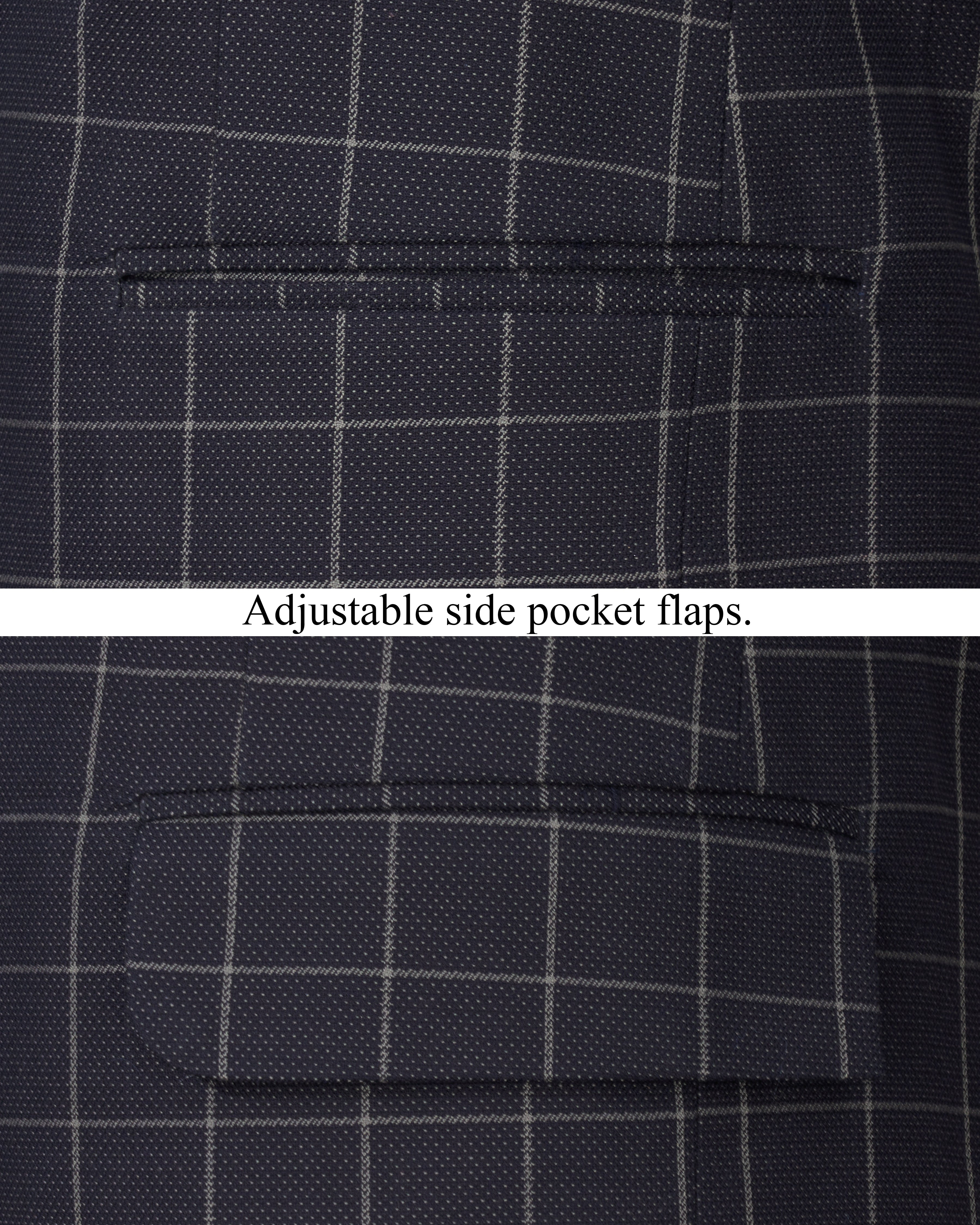Jaguar Black Windowpane Single Breasted Blazer