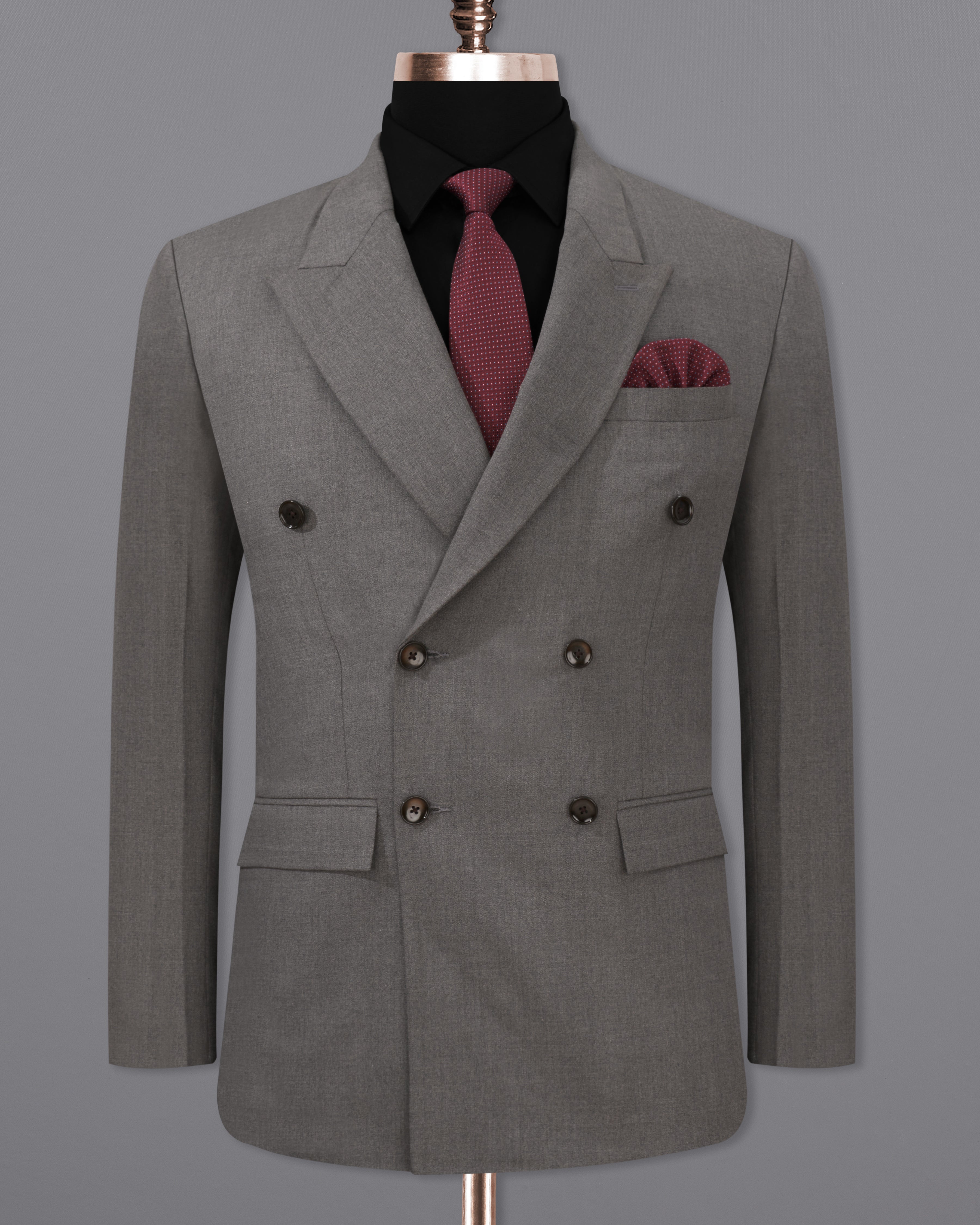 Tundora Grey Double Breasted Blazer  BL2276-DB-36, BL2276-DB-38, BL2276-DB-40, BL2276-DB-42, BL2276-DB-44, BL2276-DB-46, BL2276-DB-48, BL2276-DB-50, BL2276-DB-52, BL2276-DB-54, BL2276-DB-56, BL2276-DB-58, BL2276-DB-60