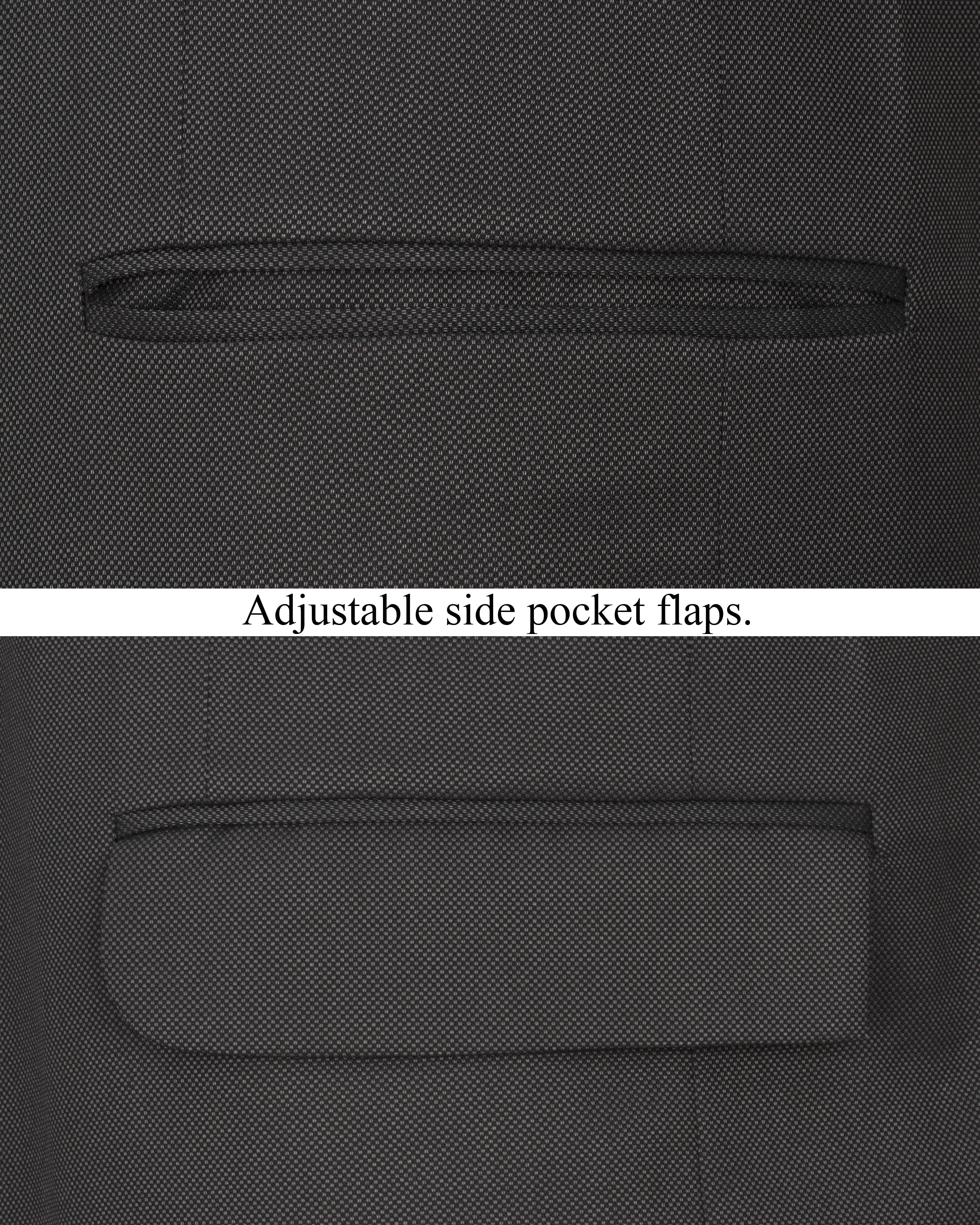 Fuscous Gray Cross Buttoned Bandhgala Blazer BL2284-CBG-36,BL2284-CBG-38,BL2284-CBG-40,BL2284-CBG-42,BL2284-CBG-44,BL2284-CBG-46,BL2284-CBG-48,BL2284-CBG-50,BL2284-CBG-52,BL2284-CBG-54,BL2284-CBG-56,BL2284-CBG-58,BL2284-CBG-60