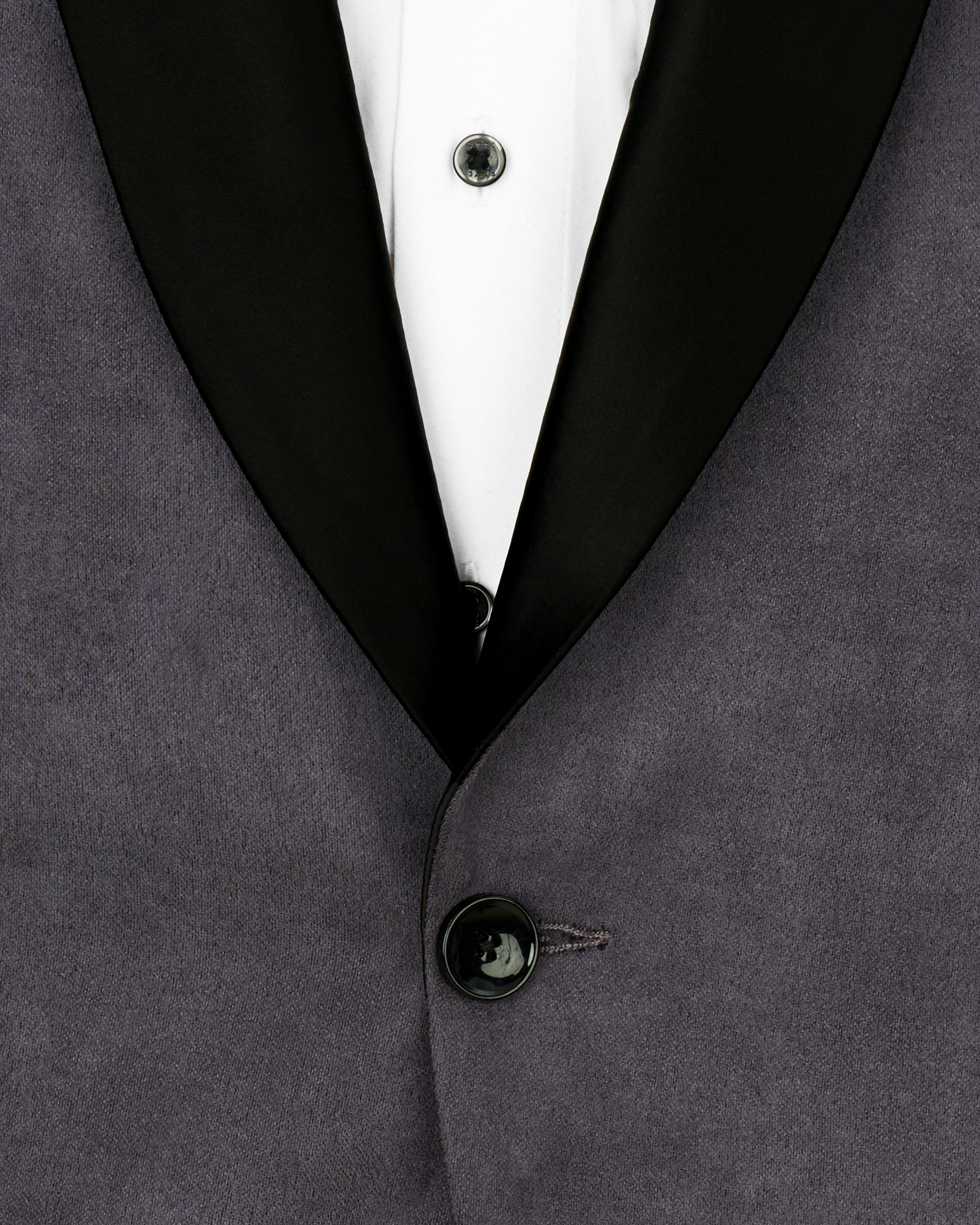 Iridium Gray Velvet Tuxedo Designer Blazer with Shawl BL2341-BKL-D241-36, BL2341-BKL-D241-38, BL2341-BKL-D241-40, BL2341-BKL-D241-42, BL2341-BKL-D241-44, BL2341-BKL-D241-46, BL2341-BKL-D241-48, BL2341-BKL-D241-50, BL2341-BKL-D241-52, BL2341-BKL-D241-54, BL2341-BKL-D241-56, BL2341-BKL-D241-58, BL2341-BKL-D241-60