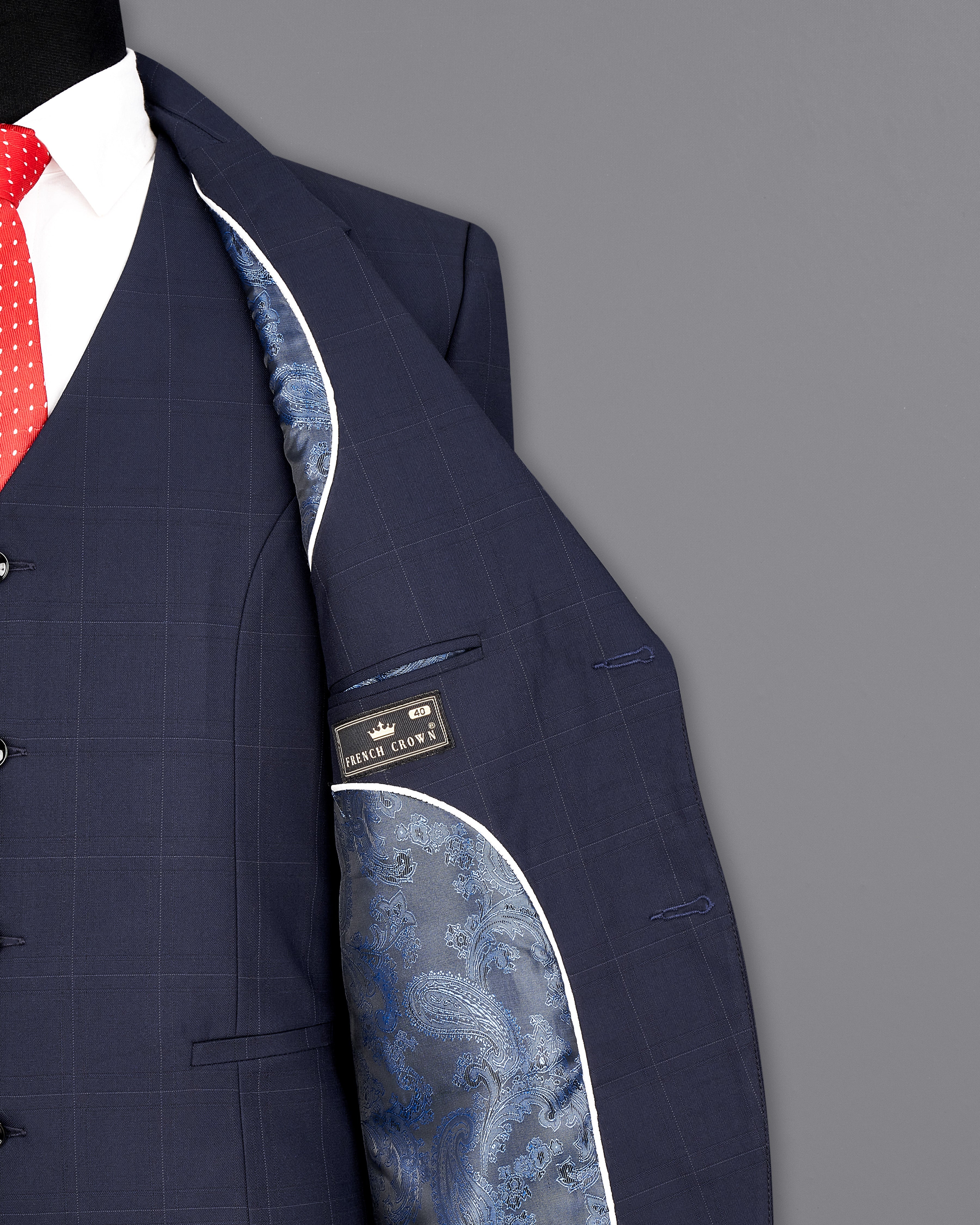 Ebony Clay Navy Blue Subtle Windowpane Single Breasted Blazer BL2346-SB-36, BL2346-SB-38, BL2346-SB-40, BL2346-SB-42, BL2346-SB-44, BL2346-SB-46, BL2346-SB-48, BL2346-SB-50, BL2346-SB-52, BL2346-SB-54, BL2346-SB-56, BL2346-SB-58, BL2346-SB-60