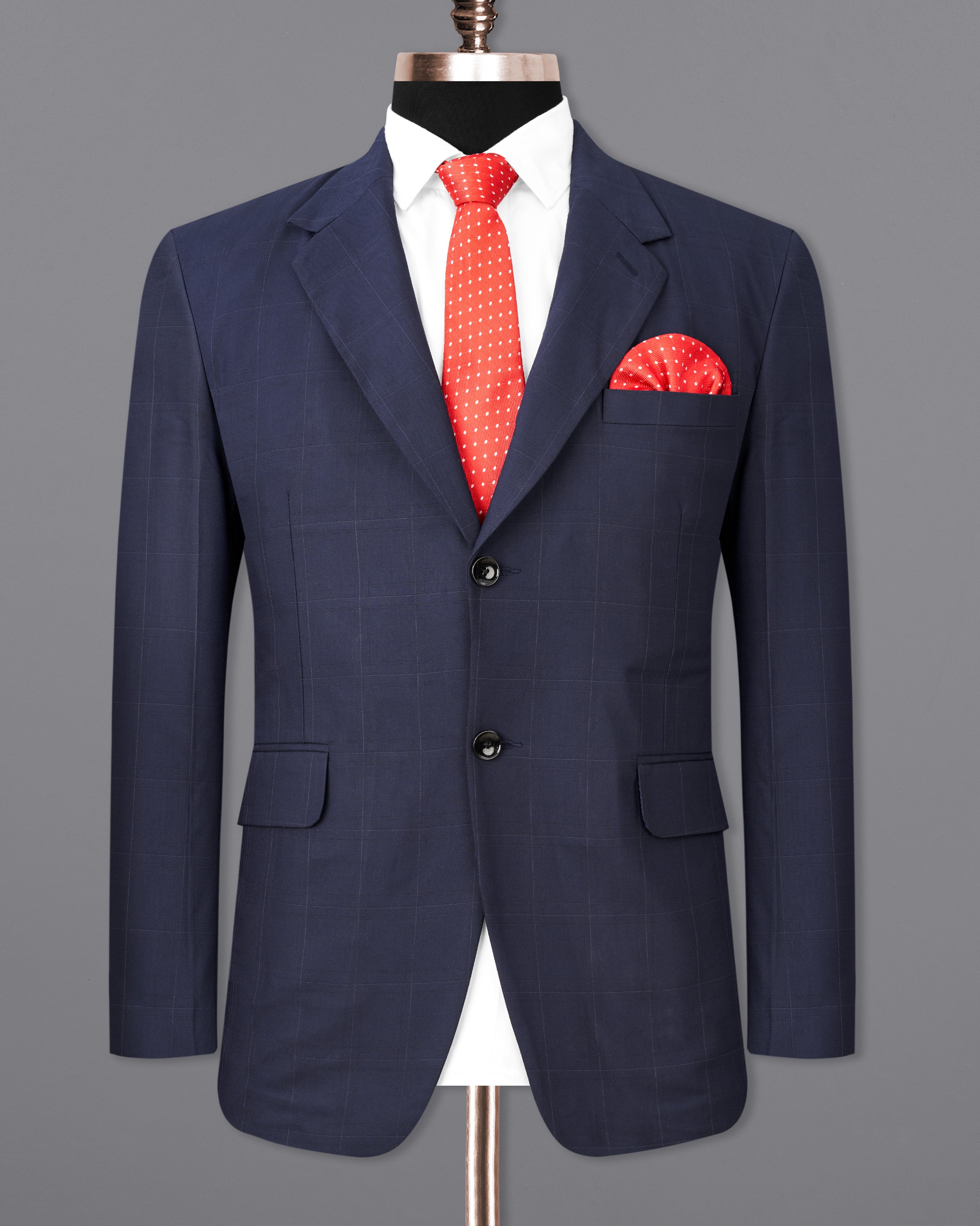 Ebony Clay Navy Blue Subtle Windowpane Single Breasted Blazer BL2346-SB-36, BL2346-SB-38, BL2346-SB-40, BL2346-SB-42, BL2346-SB-44, BL2346-SB-46, BL2346-SB-48, BL2346-SB-50, BL2346-SB-52, BL2346-SB-54, BL2346-SB-56, BL2346-SB-58, BL2346-SB-60