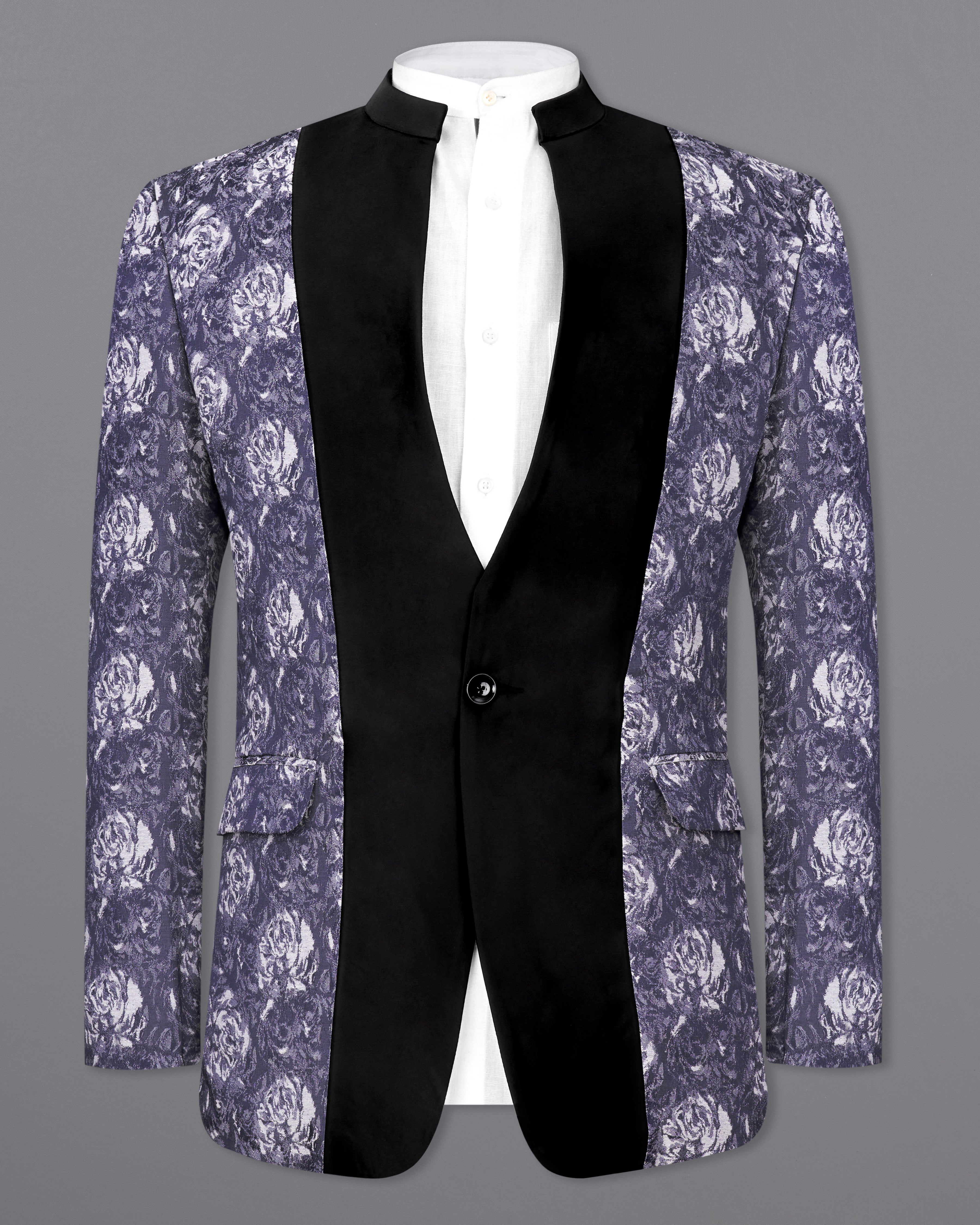 Jade Black with Gun Powder Blue Jacquard Textured Designer Blazer BL2358-SB-D214-36, BL2358-SB-D214-38, BL2358-SB-D214-40, BL2358-SB-D214-42, BL2358-SB-D214-44, BL2358-SB-D214-46, BL2358-SB-D214-48, BL2358-SB-D214-50, BL2358-SB-D214-52, BL2358-SB-D214-54, BL2358-SB-D214-56, BL2358-SB-D214-58, BL2358-SB-D214-60