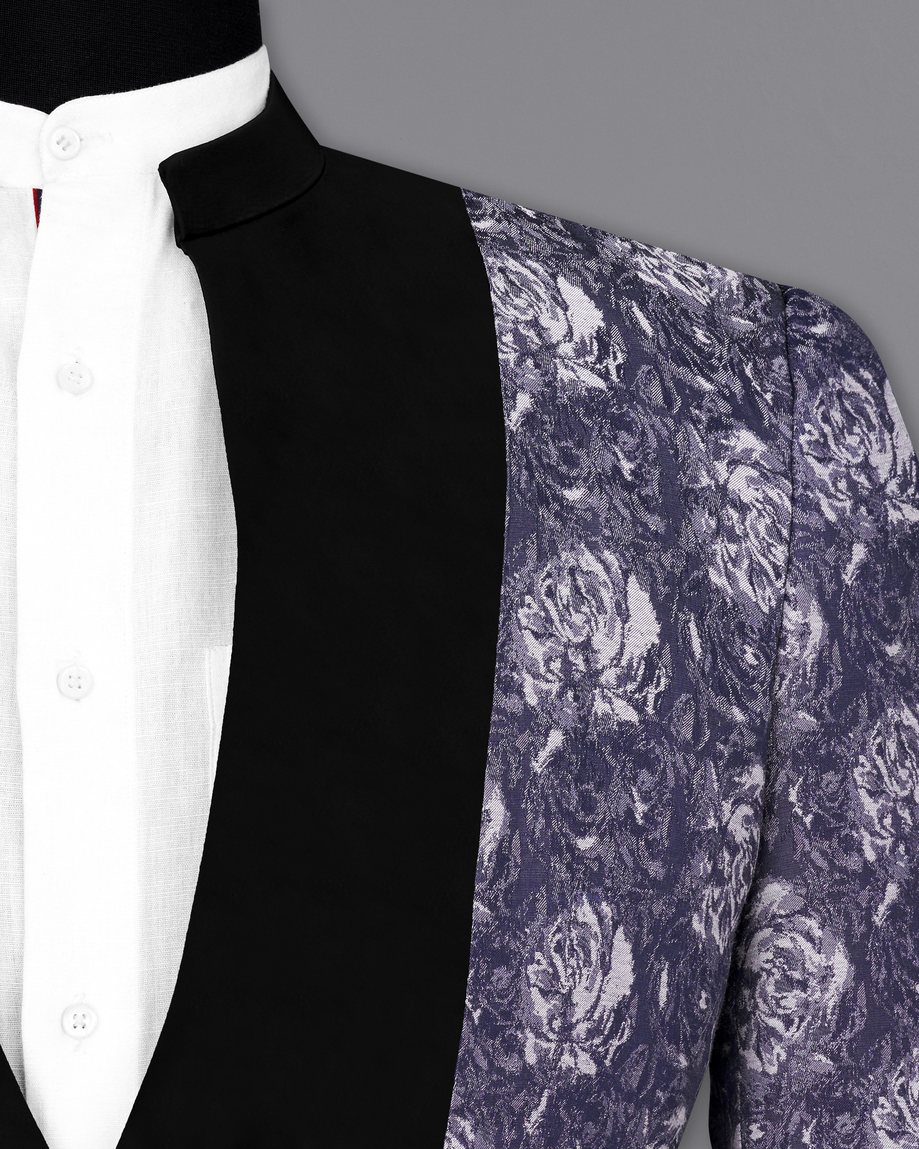 Jade Black with Gun Powder Blue Jacquard Textured Designer Blazer BL2358-SB-D214-36, BL2358-SB-D214-38, BL2358-SB-D214-40, BL2358-SB-D214-42, BL2358-SB-D214-44, BL2358-SB-D214-46, BL2358-SB-D214-48, BL2358-SB-D214-50, BL2358-SB-D214-52, BL2358-SB-D214-54, BL2358-SB-D214-56, BL2358-SB-D214-58, BL2358-SB-D214-60