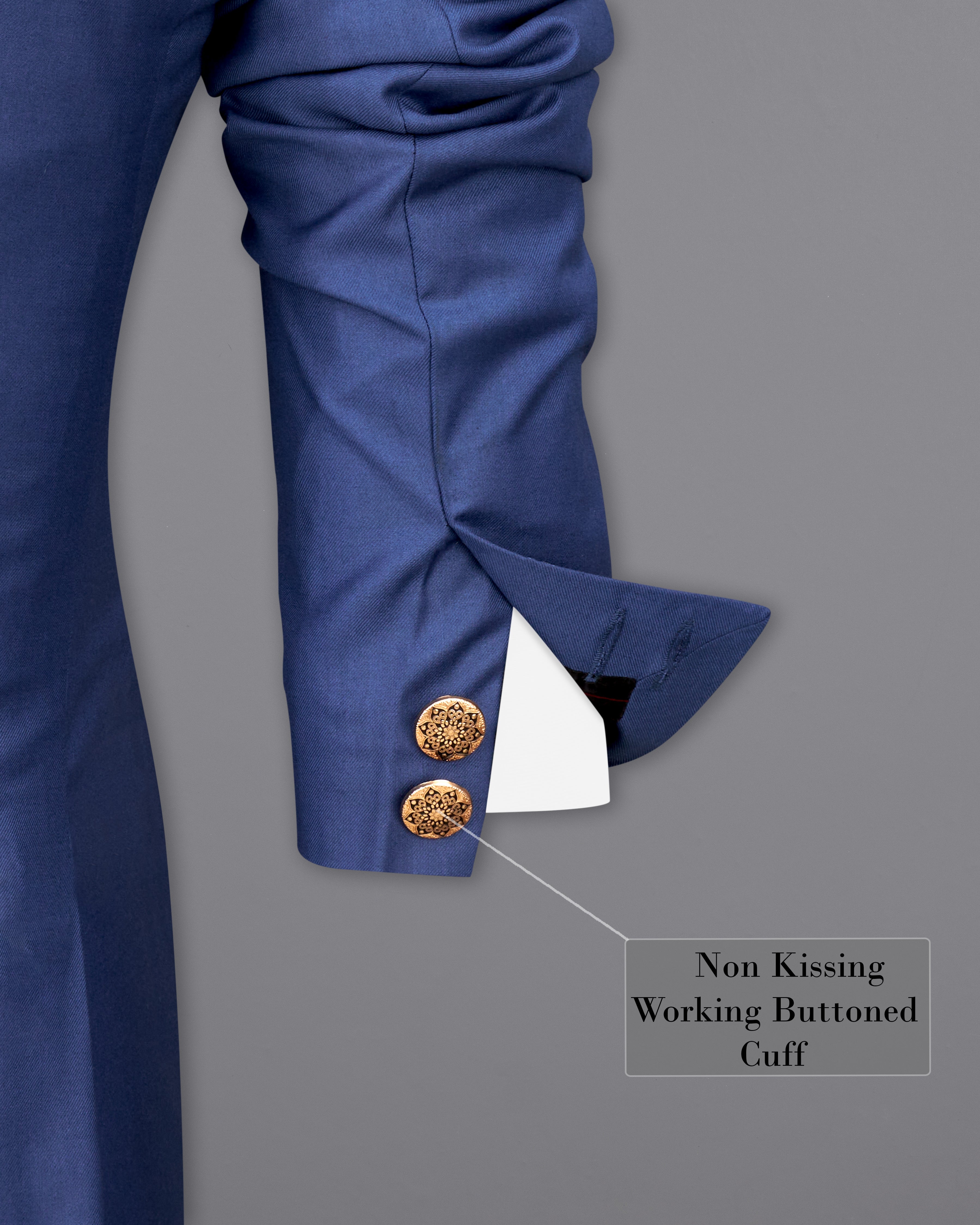 River Bed Blue Bandhgala Designer Blazer