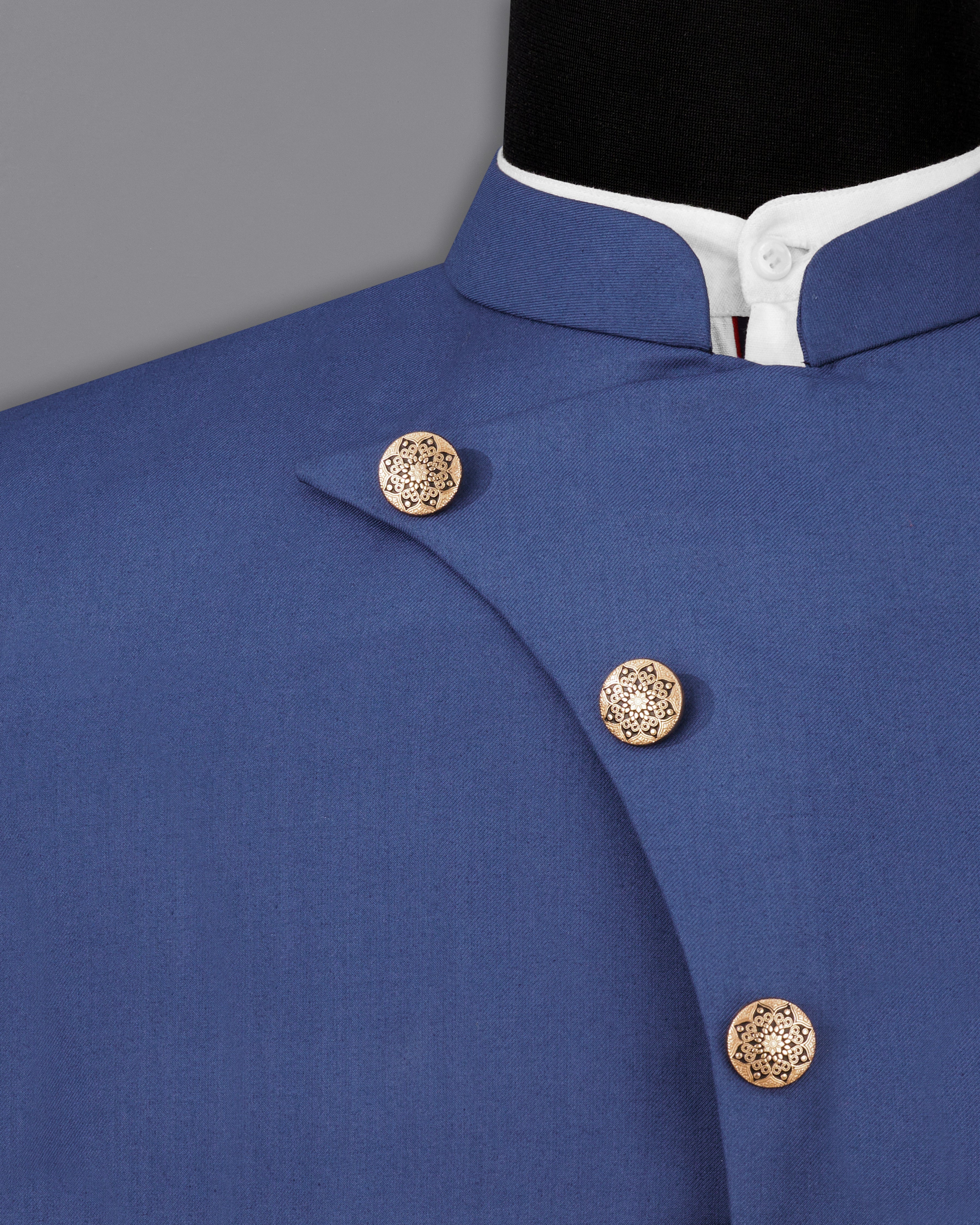 River Bed Blue Bandhgala Designer Blazer