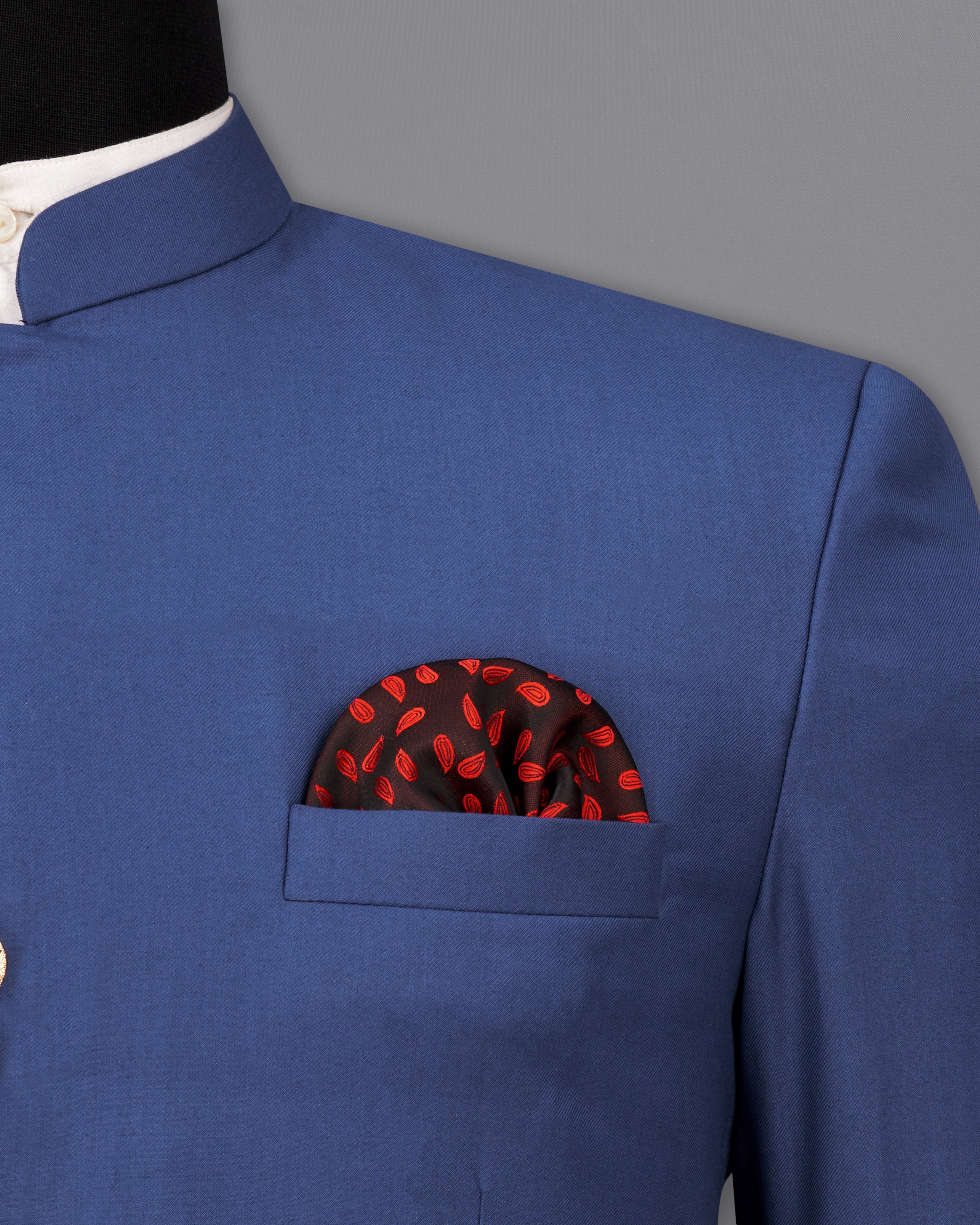 River Bed Blue Bandhgala Designer Blazer