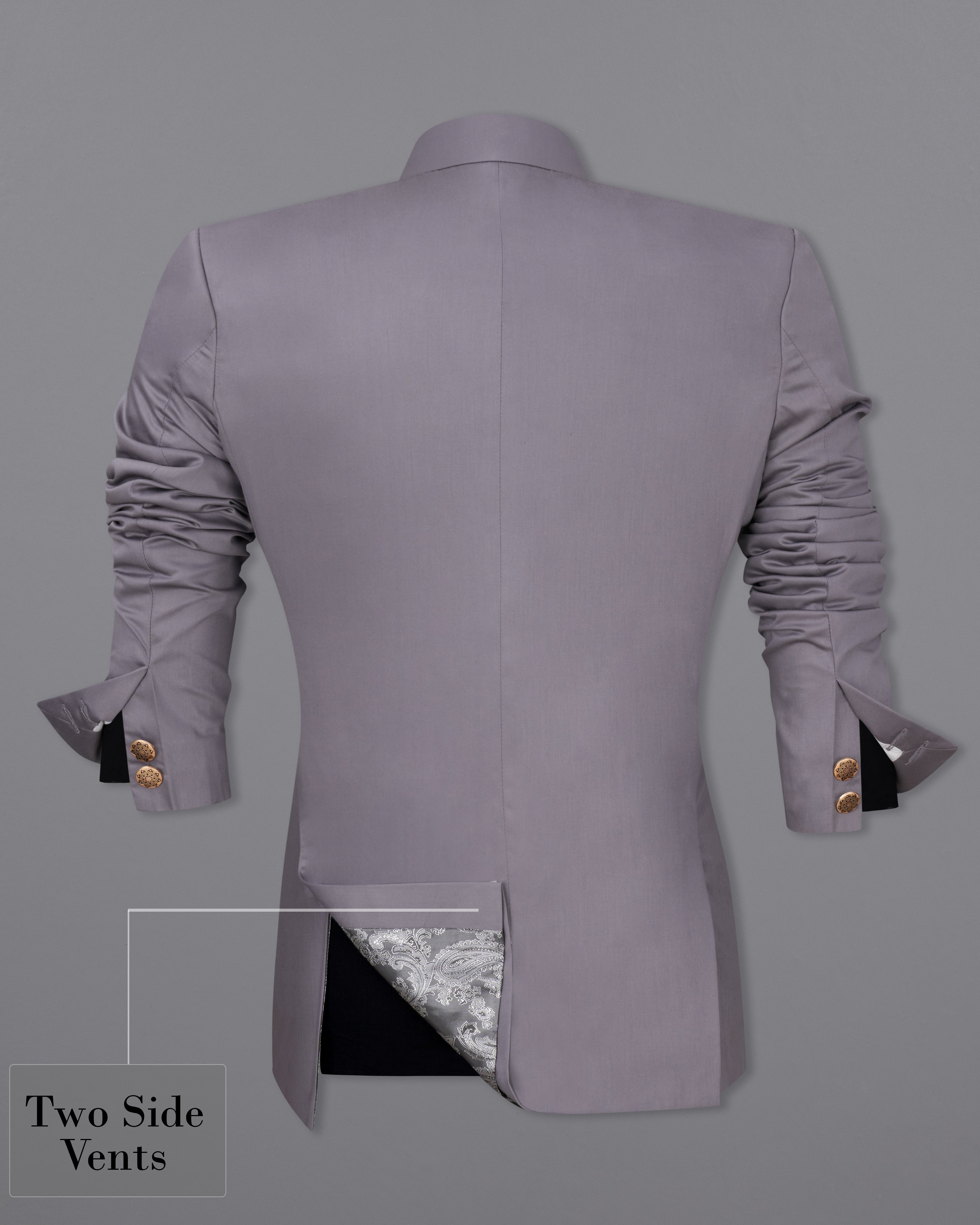 Light Gray Cross Buttoned Bandhgala Blazer BL2450-CBG-36, BL2450-CBG-38, BL2450-CBG-40, BL2450-CBG-42, BL2450-CBG-44, BL2450-CBG-46, BL2450-CBG-48, BL2450-CBG-50, BL2450-CBG-52, BL2450-CBG-54, BL2450-CBG-56, BL2450-CBG-58, BL2450-CBG-60
