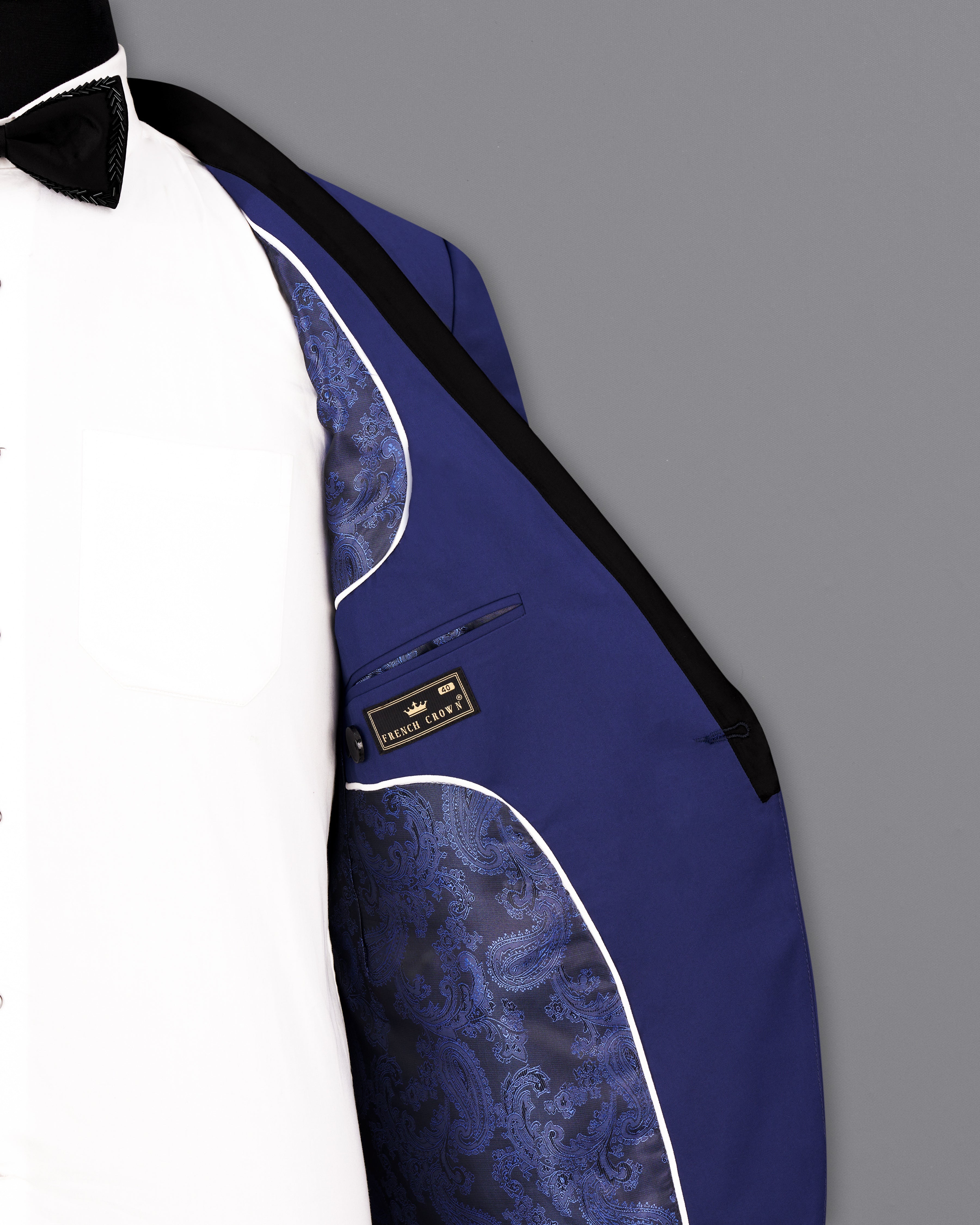 Royal Blue Tuxedo Blazer BL2455-BKL-36, BL2455-BKL-38, BL2455-BKL-40, BL2455-BKL-42, BL2455-BKL-44, BL2455-BKL-46, BL2455-BKL-48, BL2455-BKL-50, BL2455-BKL-52, BL2455-BKL-54, BL2455-BKL-56, BL2455-BKL-58, BL2455-BKL-60