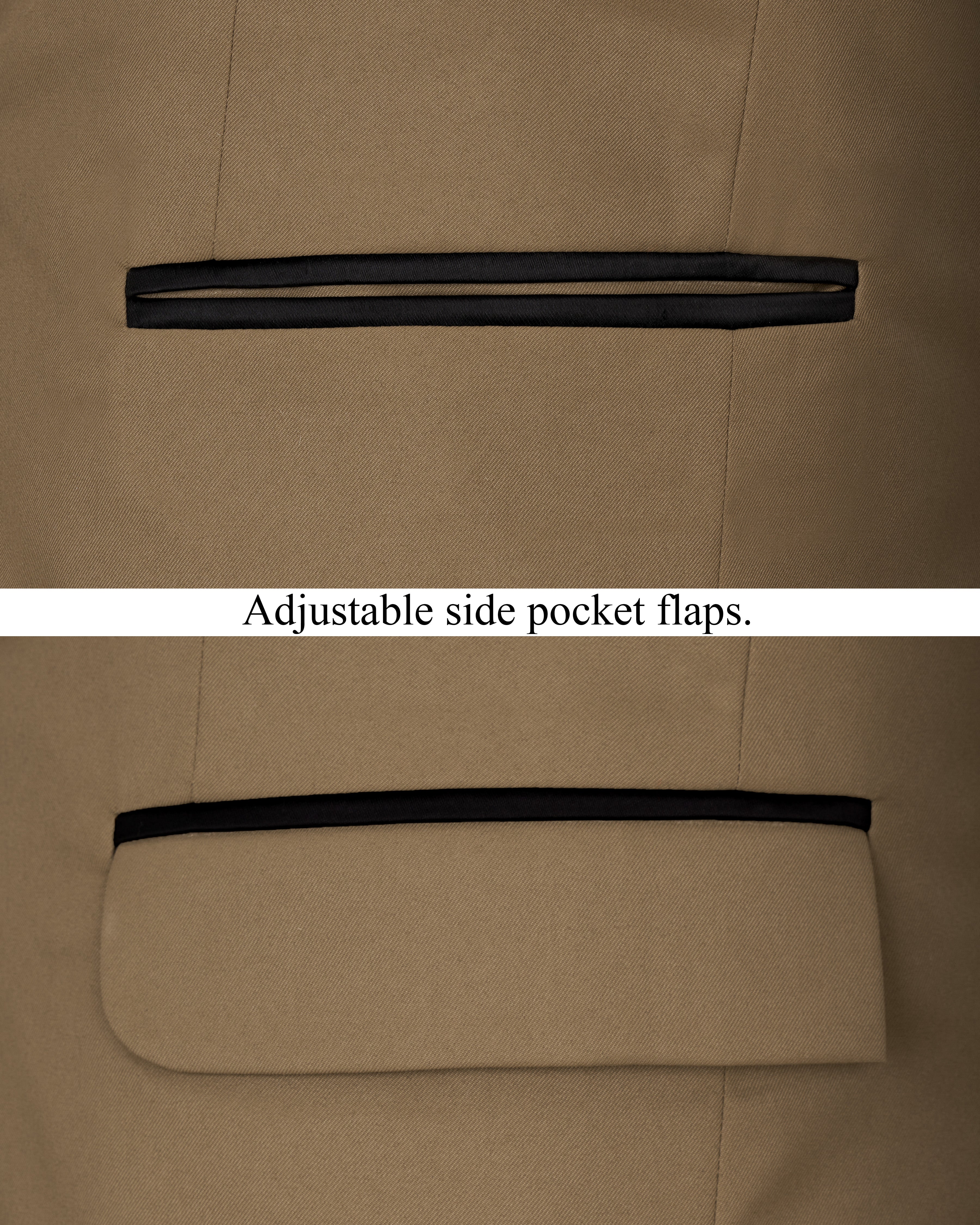 Khaki Brown Tuxedo Blazer BL2465-BKL-36, BL2465-BKL-38, BL2465-BKL-40, BL2465-BKL-42, BL2465-BKL-44, BL2465-BKL-46, BL2465-BKL-48, BL2465-BKL-50, BL2465-BKL-52, BL2465-BKL-54, BL2465-BKL-56, BL2465-BKL-58, BL2465-BKL-60