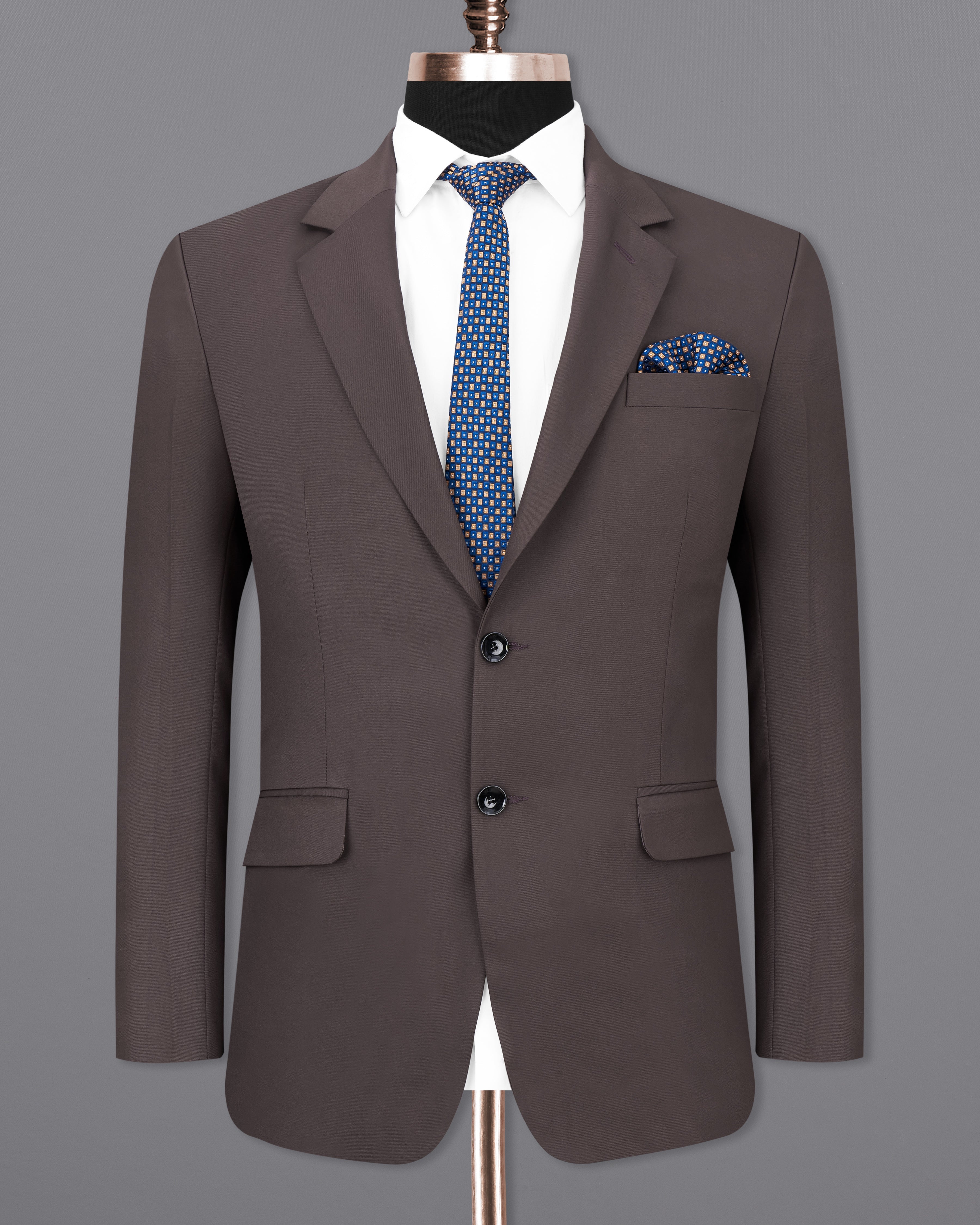 Coffee Brown Single Breasted Blazer BL2466-SB-36, BL2466-SB-38, BL2466-SB-40, BL2466-SB-42, BL2466-SB-44, BL2466-SB-46, BL2466-SB-48, BL2466-SB-50, BL2466-SB-52, BL2466-SB-54, BL2466-SB-56, BL2466-SB-58, BL2466-SB-60