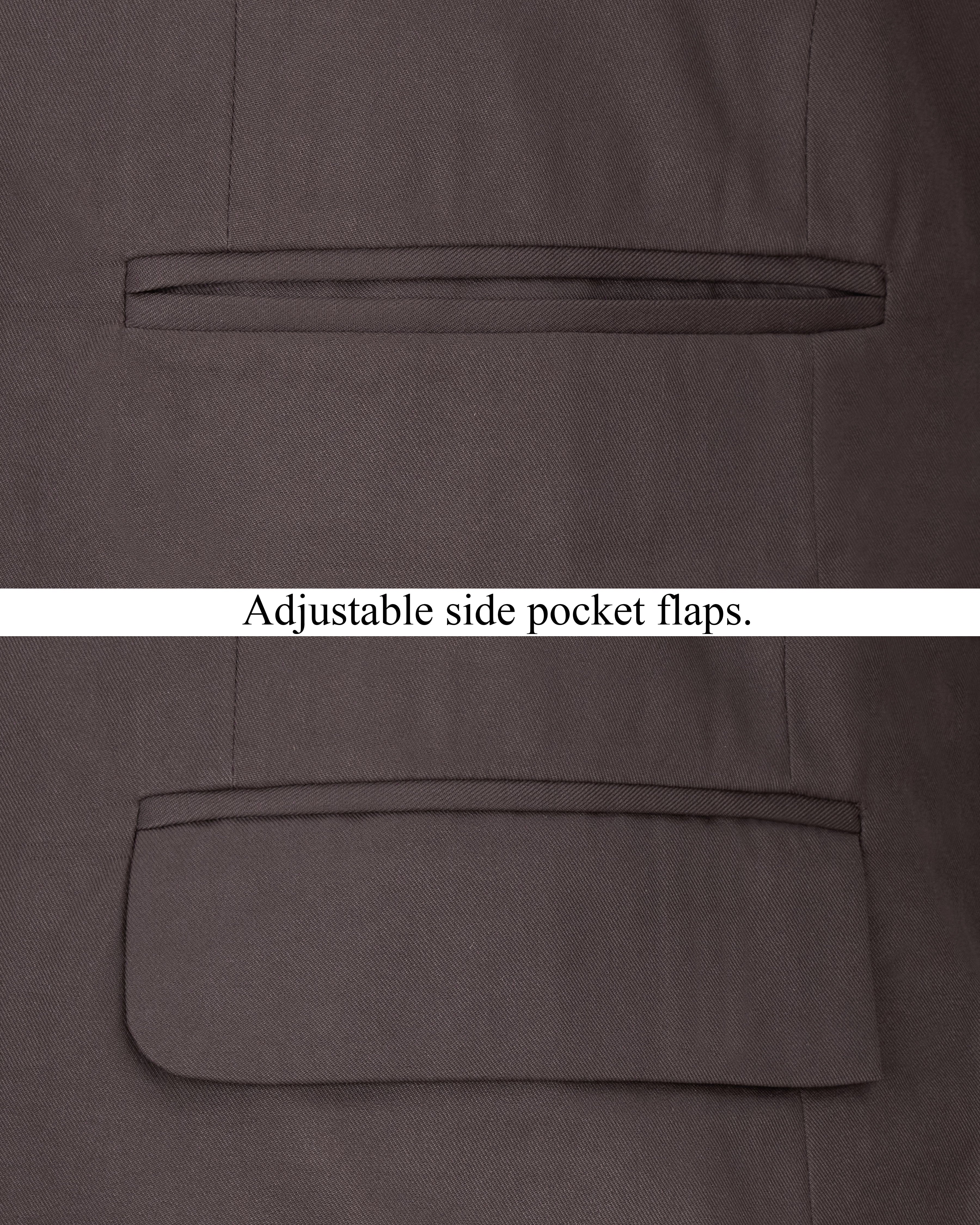 Coffee Brown Cross Buttoned Bandhgala Blazer BL2469-CBG-36, BL2469-CBG-38, BL2469-CBG-40, BL2469-CBG-42, BL2469-CBG-44, BL2469-CBG-46, BL2469-CBG-48, BL2469-CBG-50, BL2469-CBG-52, BL2469-CBG-54, BL2469-CBG-56, BL2469-CBG-58, BL2469-CBG-60