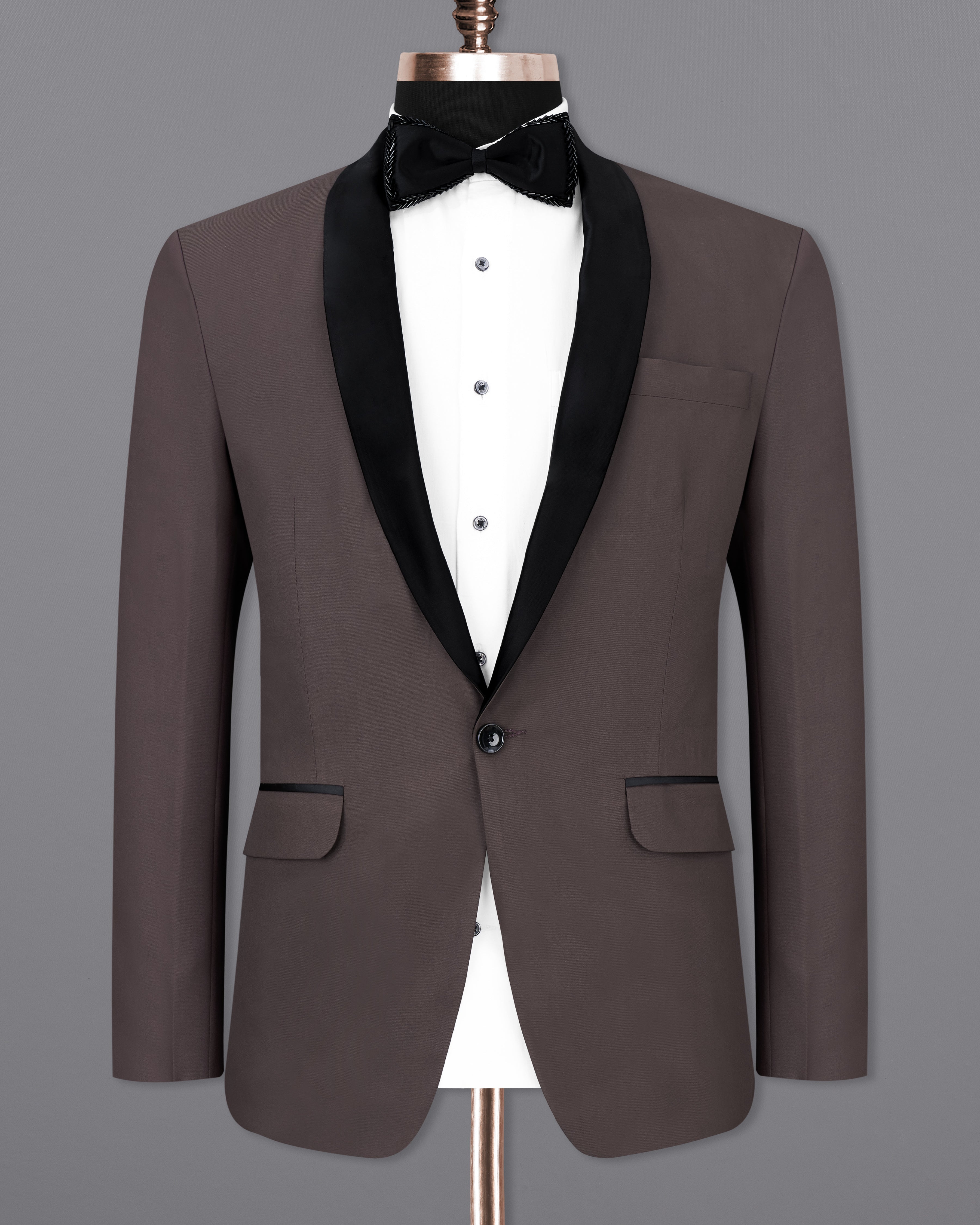 Coffee Brown Tuxedo Blazer BL2470-BKL-36, BL2470-BKL-38, BL2470-BKL-40, BL2470-BKL-42, BL2470-BKL-44, BL2470-BKL-46, BL2470-BKL-48, BL2470-BKL-50, BL2470-BKL-52, BL2470-BKL-54, BL2470-BKL-56, BL2470-BKL-58, BL2470-BKL-60