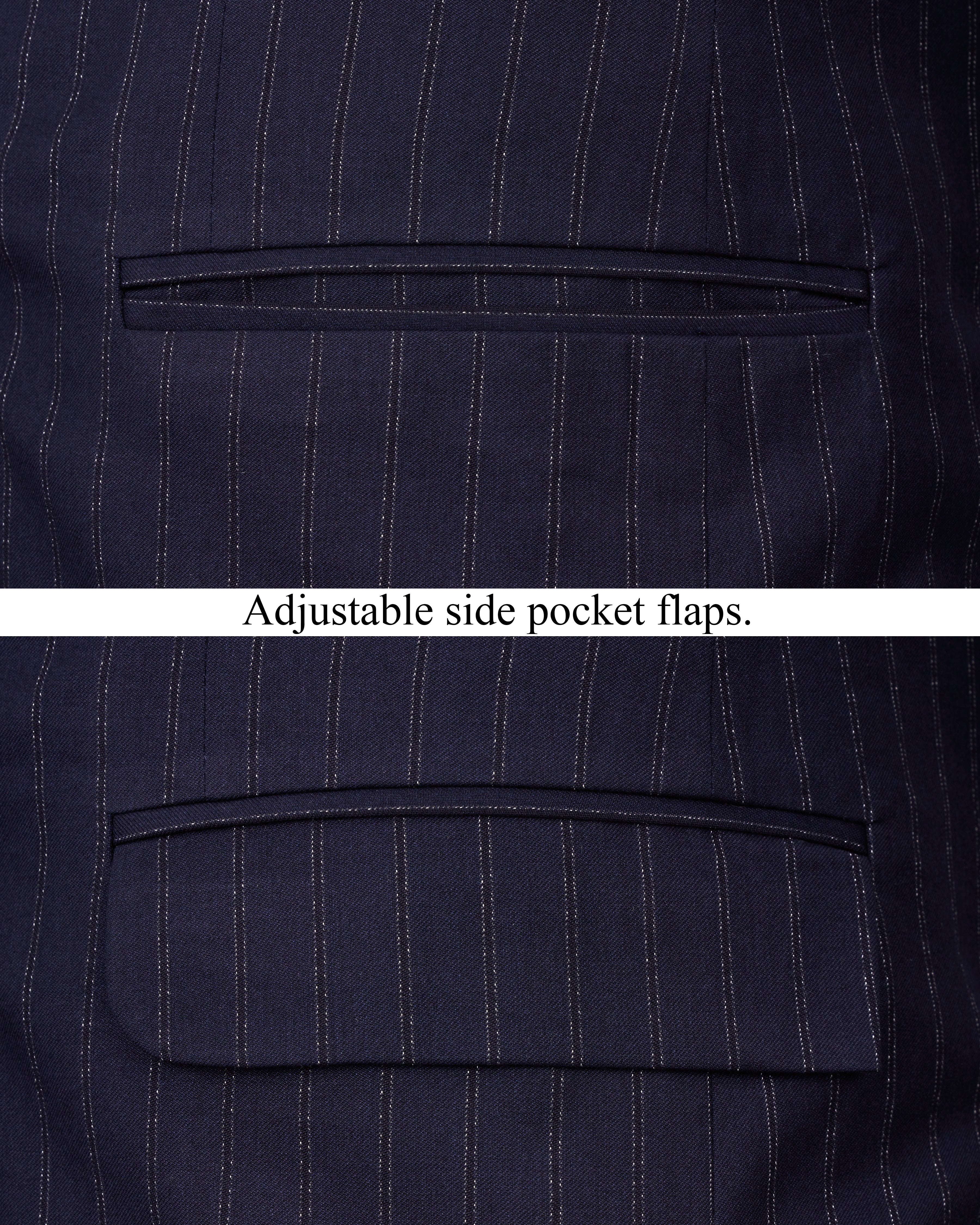 Mirage Navy Blue Striped Blazer BL2486-SB-36, BL2486-SB-38, BL2486-SB-40, BL2486-SB-42, BL2486-SB-44, BL2486-SB-46, BL2486-SB-48, BL2486-SB-50, BL2486-SB-52, BL2486-SB-54, BL2486-SB-56, BL2486-SB-58, BL2486-SB-60