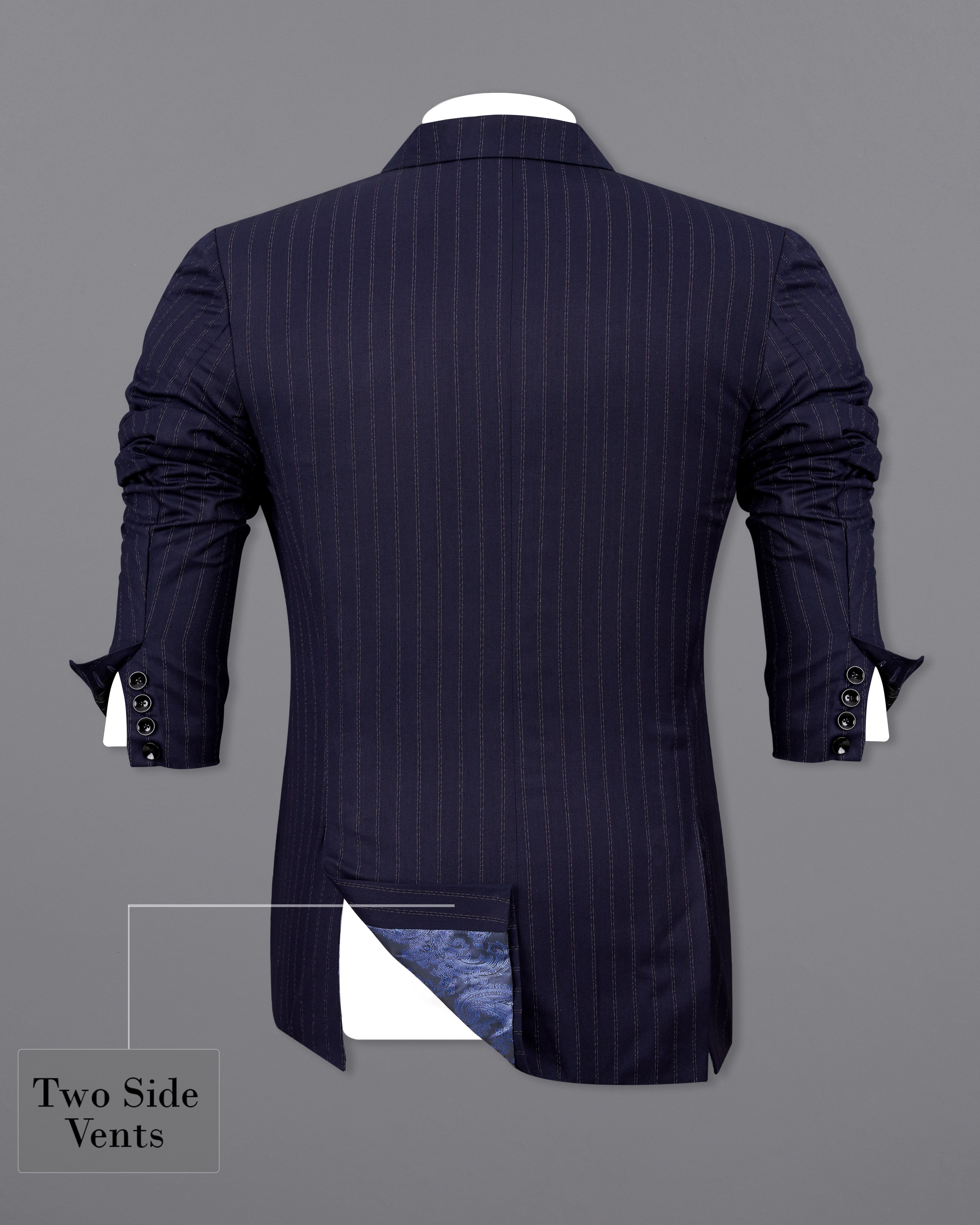 Mirage Navy Blue Striped Blazer BL2486-SB-36, BL2486-SB-38, BL2486-SB-40, BL2486-SB-42, BL2486-SB-44, BL2486-SB-46, BL2486-SB-48, BL2486-SB-50, BL2486-SB-52, BL2486-SB-54, BL2486-SB-56, BL2486-SB-58, BL2486-SB-60