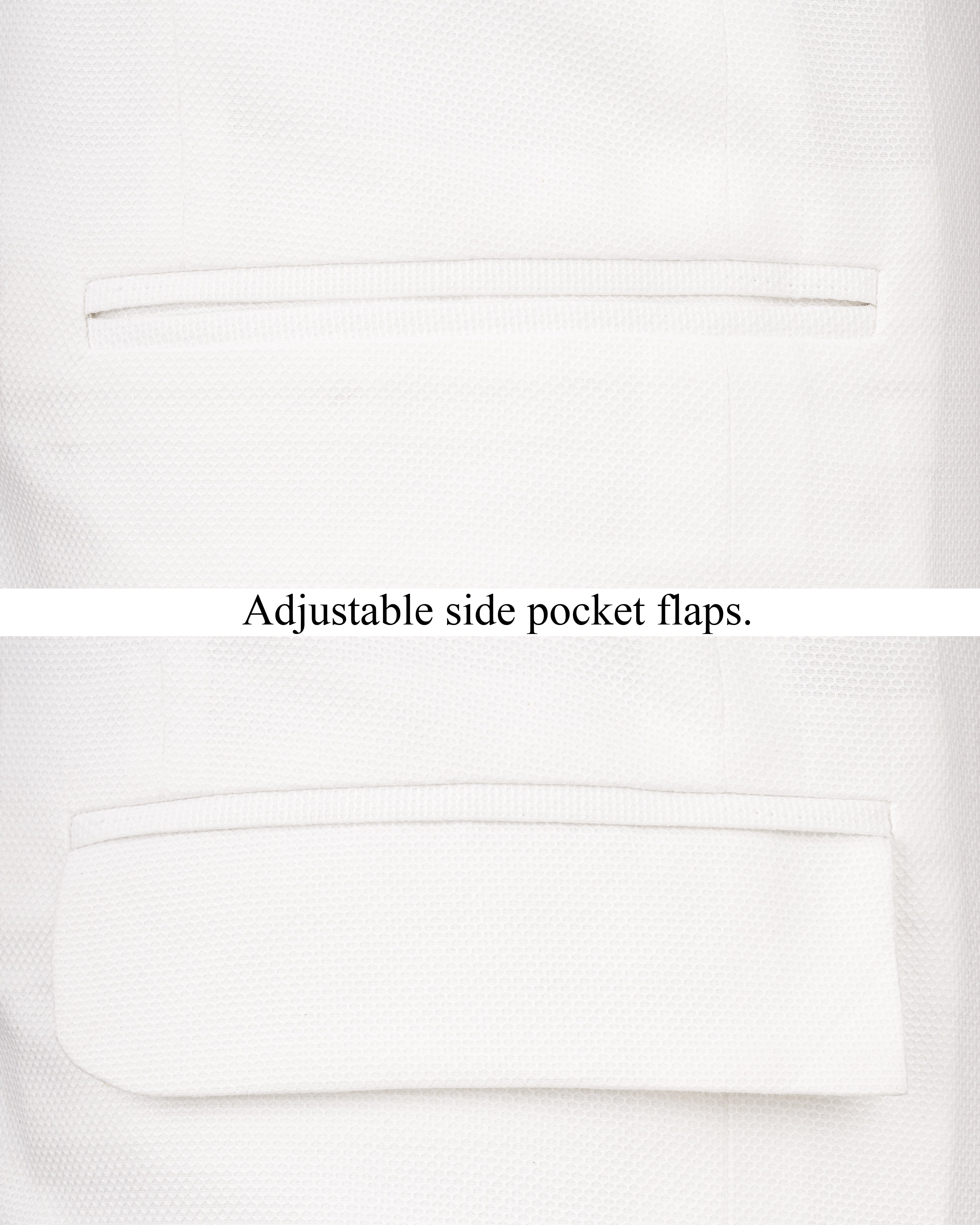 Bright White Cross Buttoned Premium Cotton Bandhgala Blazer BL2487-CBG3-36, BL2487-CBG3-38, BL2487-CBG3-40, BL2487-CBG3-42, BL2487-CBG3-44, BL2487-CBG3-46, BL2487-CBG3-48, BL2487-CBG3-50, BL2487-CBG3-52, BL2487-CBG3-54, BL2487-CBG3-56, BL2487-CBG3-58, BL2487-CBG3-60