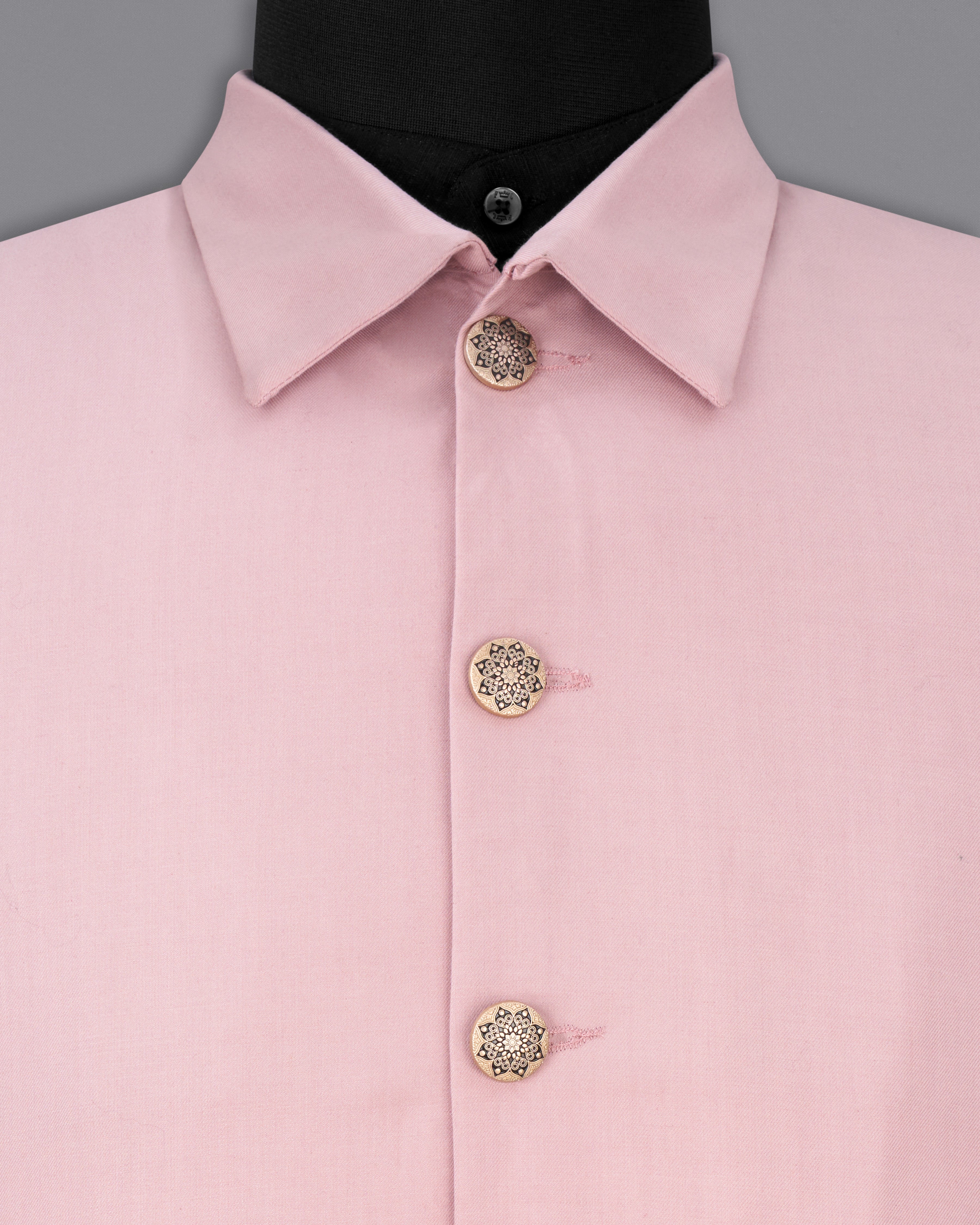 Beauty Bush Pink Bandhgala Designer Blazer BL2549-D137-36, BL2549-D137-38, BL2549-D137-40, BL2549-D137-42, BL2549-D137-44, BL2549-D137-46, BL2549-D137-48, BL2549-D137-50, BL2549-D137-54, BL2549-D137-54, BL2549-D137-56, BL2549-D137-58, BL2549-D137-60