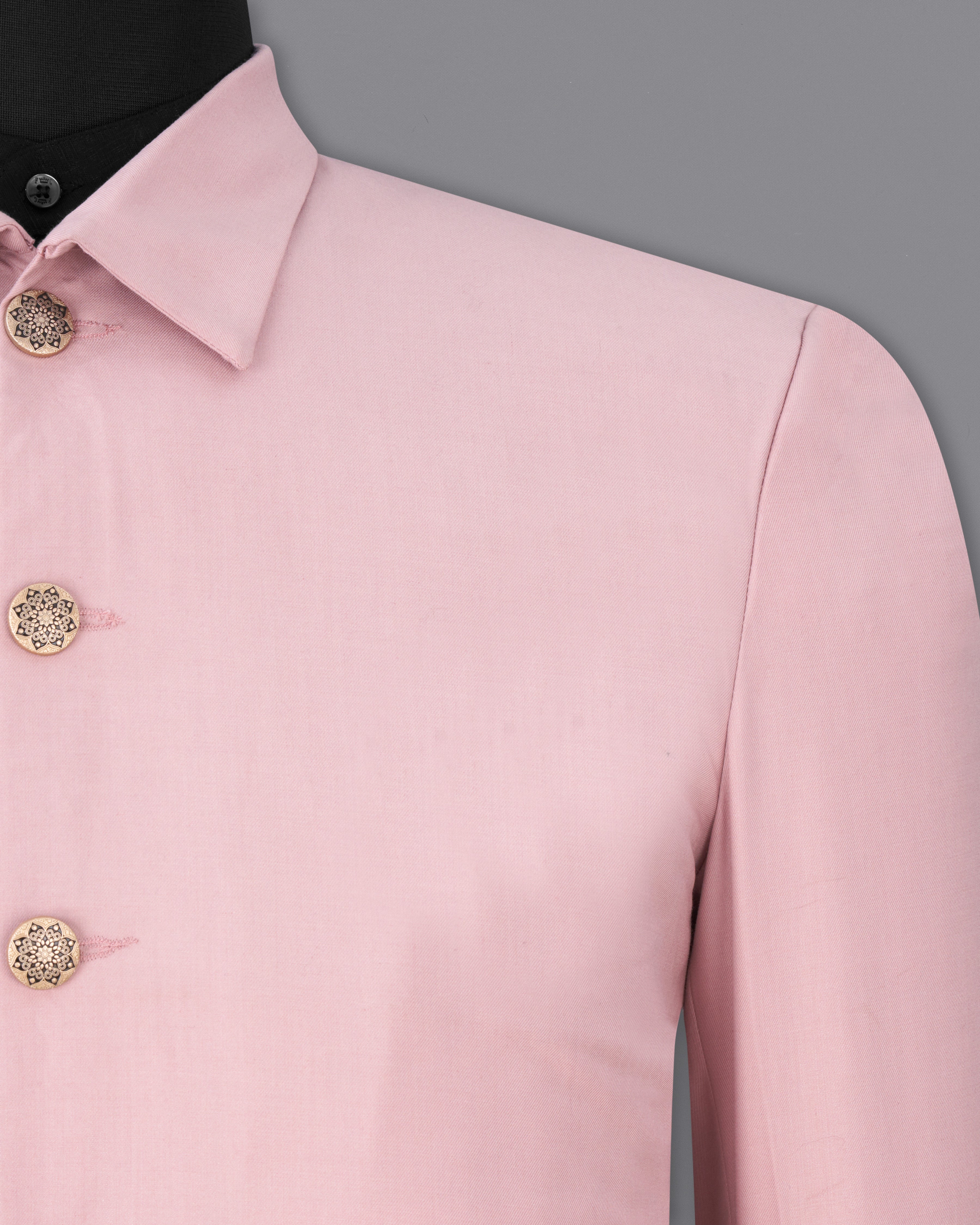 Beauty Bush Pink Bandhgala Designer Blazer BL2549-D137-36, BL2549-D137-38, BL2549-D137-40, BL2549-D137-42, BL2549-D137-44, BL2549-D137-46, BL2549-D137-48, BL2549-D137-50, BL2549-D137-54, BL2549-D137-54, BL2549-D137-56, BL2549-D137-58, BL2549-D137-60