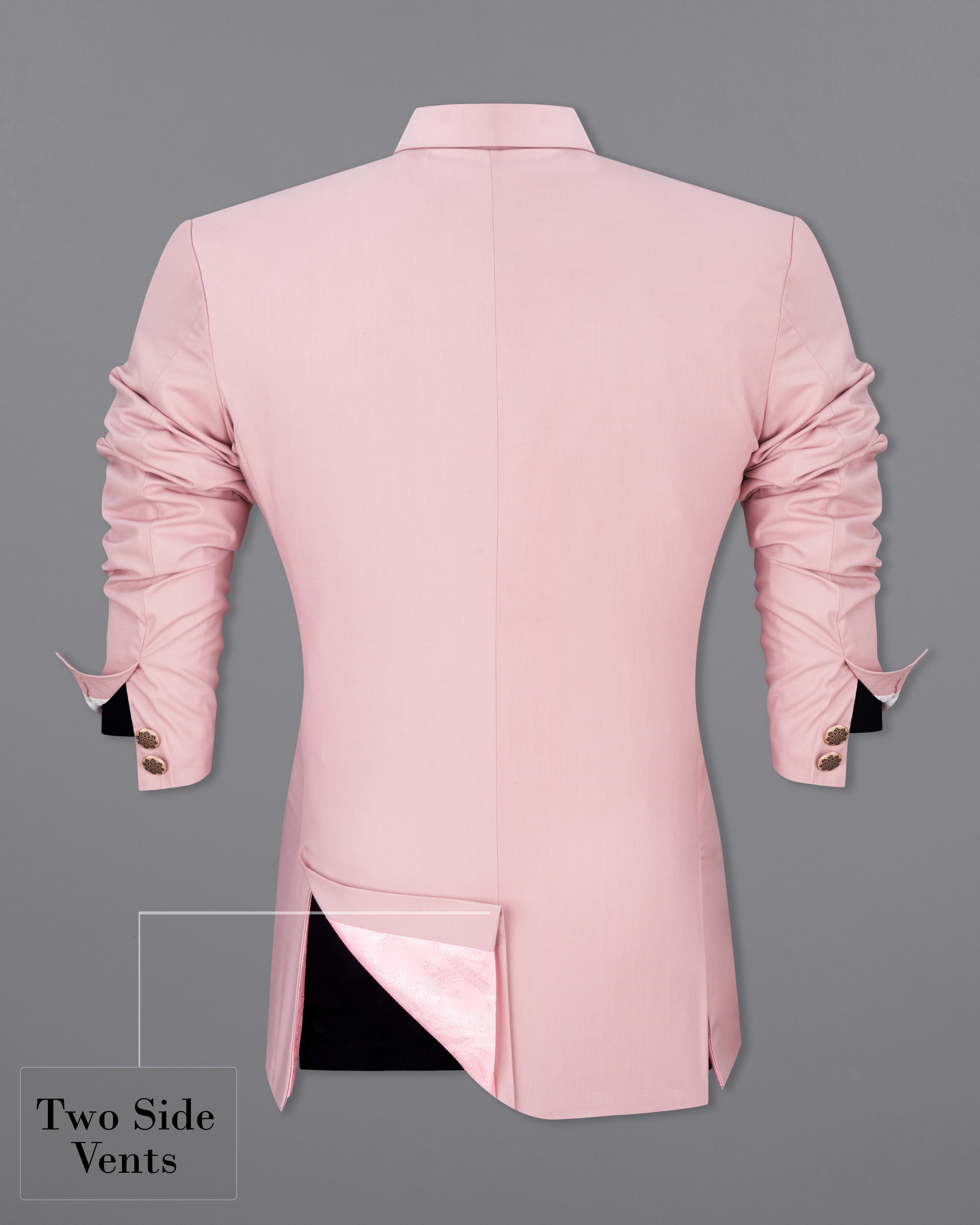 Beauty Bush Pink Bandhgala Designer Blazer BL2549-D137-36, BL2549-D137-38, BL2549-D137-40, BL2549-D137-42, BL2549-D137-44, BL2549-D137-46, BL2549-D137-48, BL2549-D137-50, BL2549-D137-54, BL2549-D137-54, BL2549-D137-56, BL2549-D137-58, BL2549-D137-60
