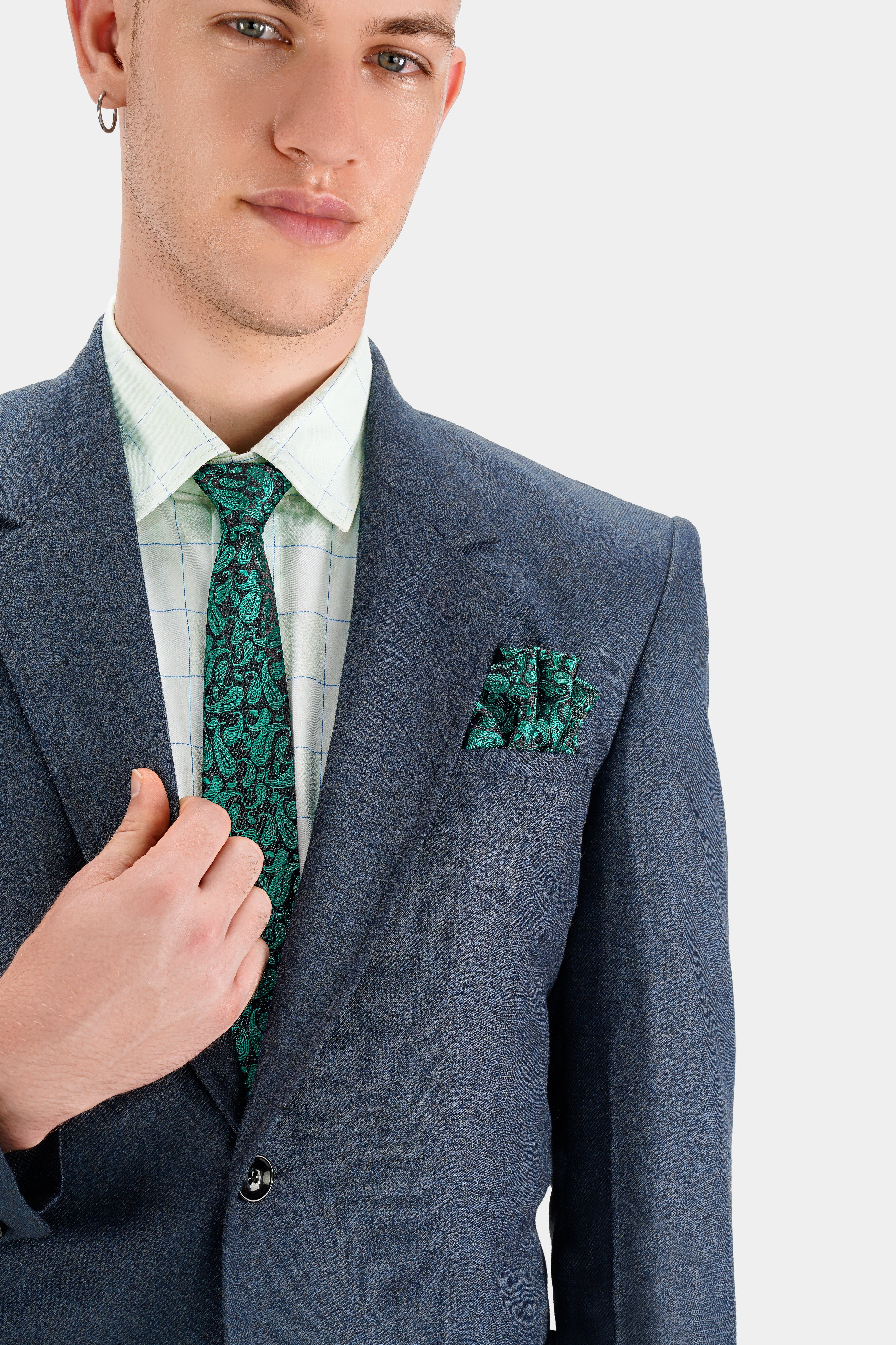 Spruce Blue Tweed Single Breasted Designer Blazer BL2735-SB-PP-D150-36, BL2735-SB-PP-D150-38, BL2735-SB-PP-D150-40, BL2735-SB-PP-D150-42, BL2735-SB-PP-D150-44, BL2735-SB-PP-D150-46, BL2735-SB-PP-D150-48, BL2735-SB-PP-D150-50, BL2735-SB-PP-D150-52, BL2735-SB-PP-D150-54, BL2735-SB-PP-D150-56, BL2735-SB-PP-D150-58, BL2735-SB-PP-D150-60