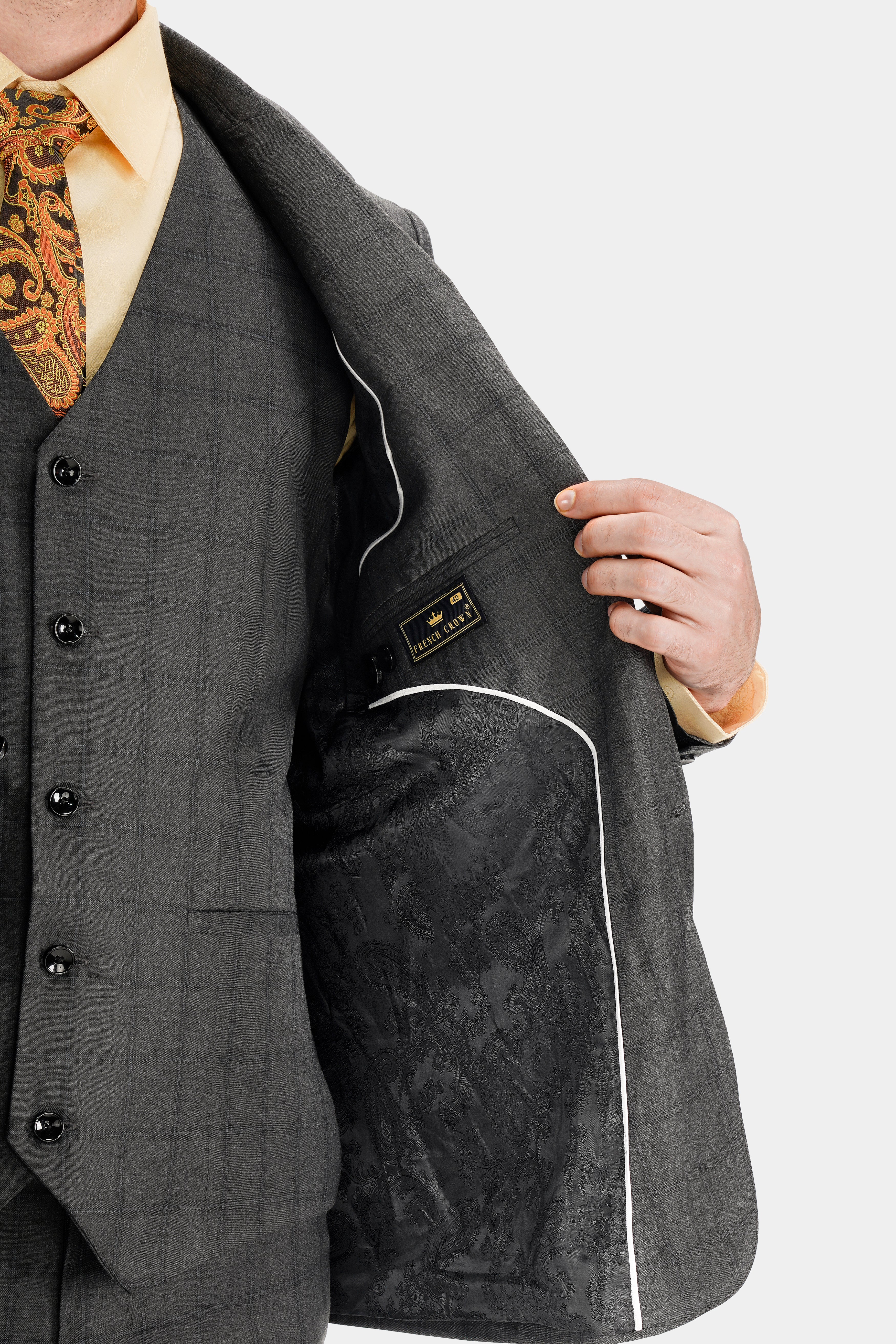 Chicago Gray Checkered Wool Rich Single Breasted Blazer BL2741-SB-36, BL2741-SB-38, BL2741-SB-40, BL2741-SB-42, BL2741-SB-44, BL2741-SB-46, BL2741-SB-48, BL2741-SB-50, BL2741-SB-52, BL2741-SB-54, BL2741-SB-56, BL2741-SB-58, BL2741-SB-60