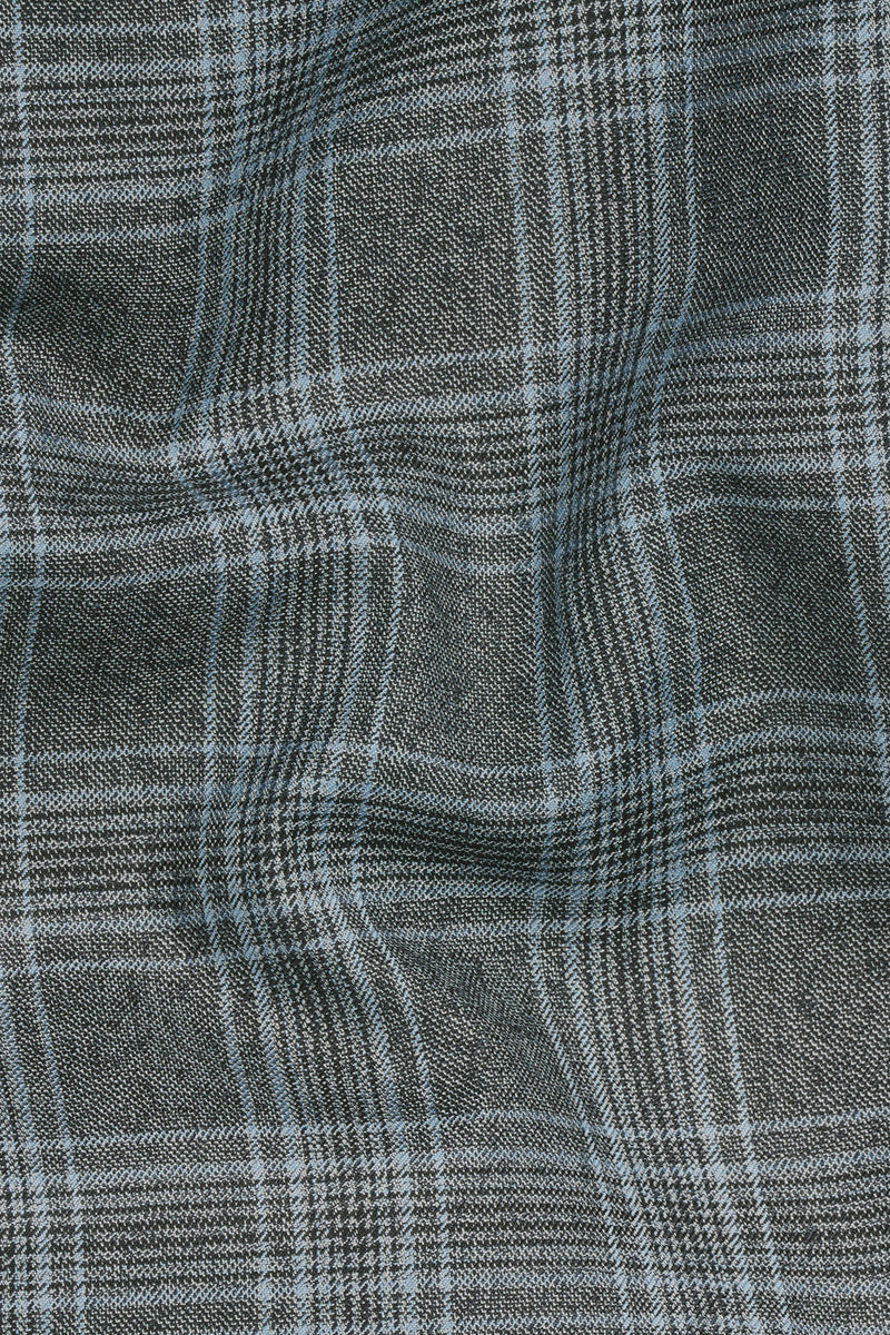 Ironside and Casper Gray Plaid Wool Rich Single Breasted Blazer
