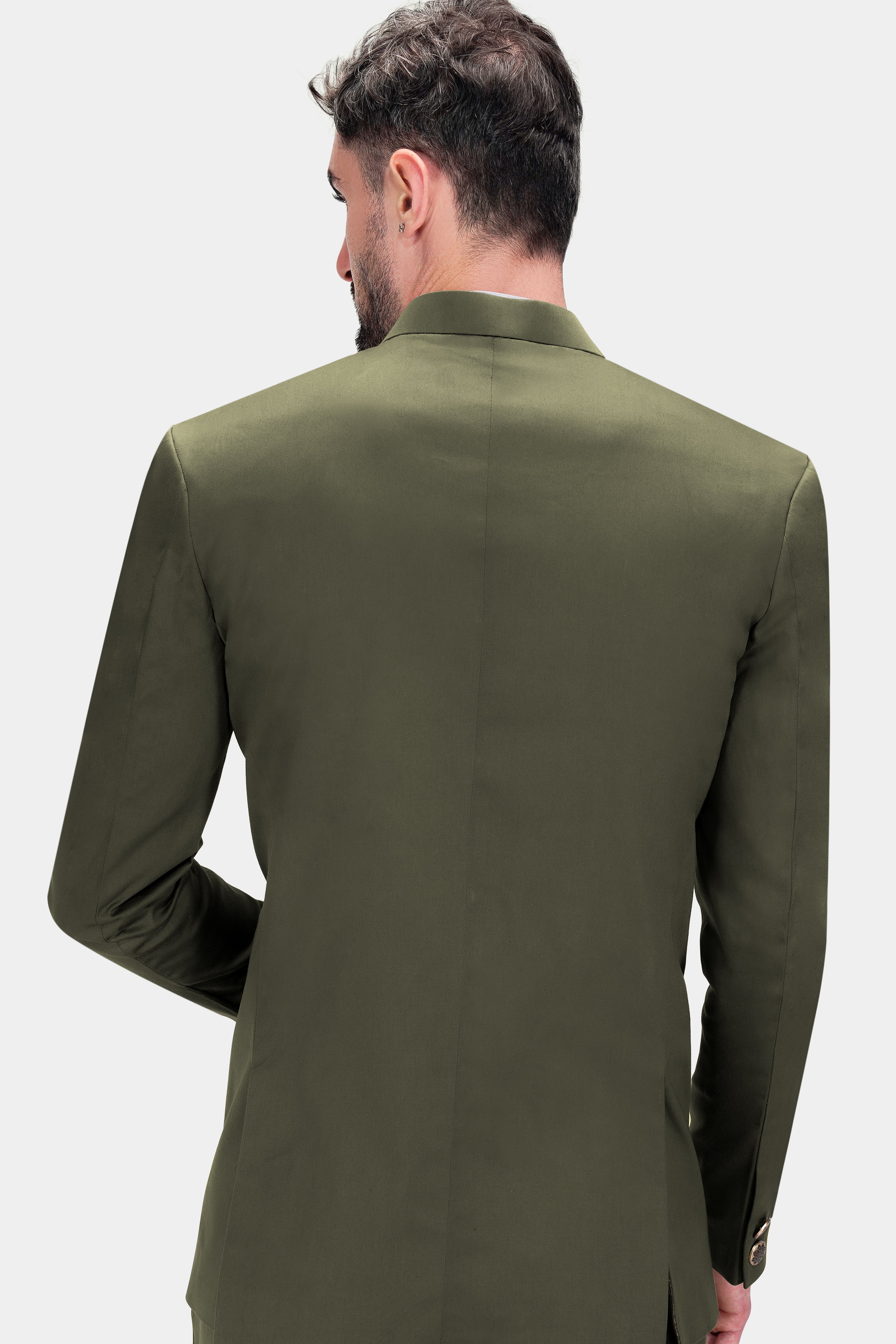 Hemlock Green Premium Cotton Cross Buttoned Bandhgala Stretchable Traveler Blazer BL2787-CBG-36, BL2787-CBG-38, BL2787-CBG-40, BL2787-CBG-42, BL2787-CBG-44, BL2787-CBG-46, BL2787-CBG-48, BL2787-CBG-50, BL2787-CBG-52, BL2787-CBG-54, BL2787-CBG-56, BL2787-CBG-58, BL2787-CBG-60