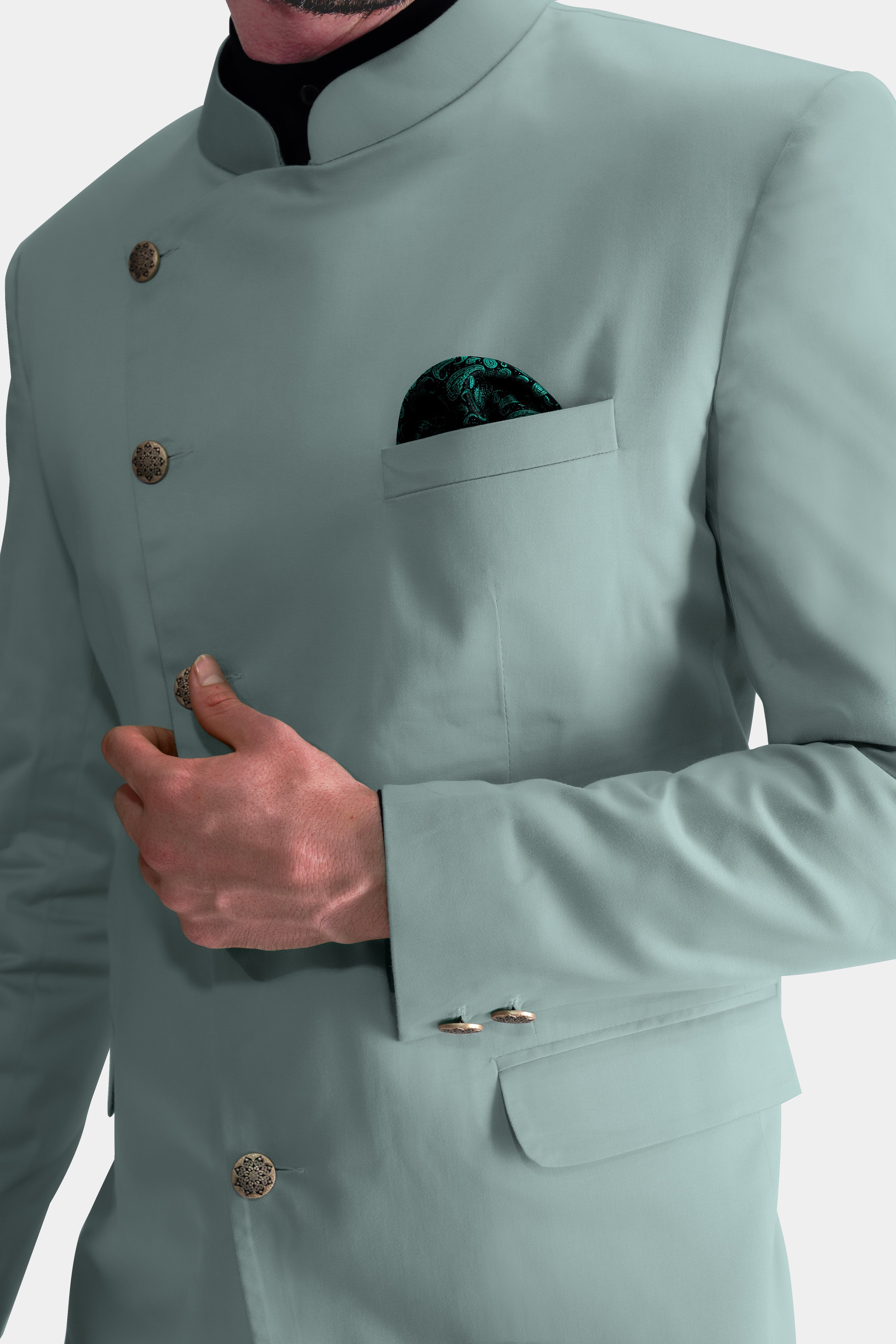 Edward Blue Premium Cotton Cross Buttoned Bandhgala Stretchable Traveler Blazer BL2792-CBG-36, BL2792-CBG-38, BL2792-CBG-40, BL2792-CBG-42, BL2792-CBG-44, BL2792-CBG-46, BL2792-CBG-48, BL2792-CBG-50, BL2792-CBG-52, BL2792-CBG-54, BL2792-CBG-56, BL2792-CBG-58, BL2792-CBG-60