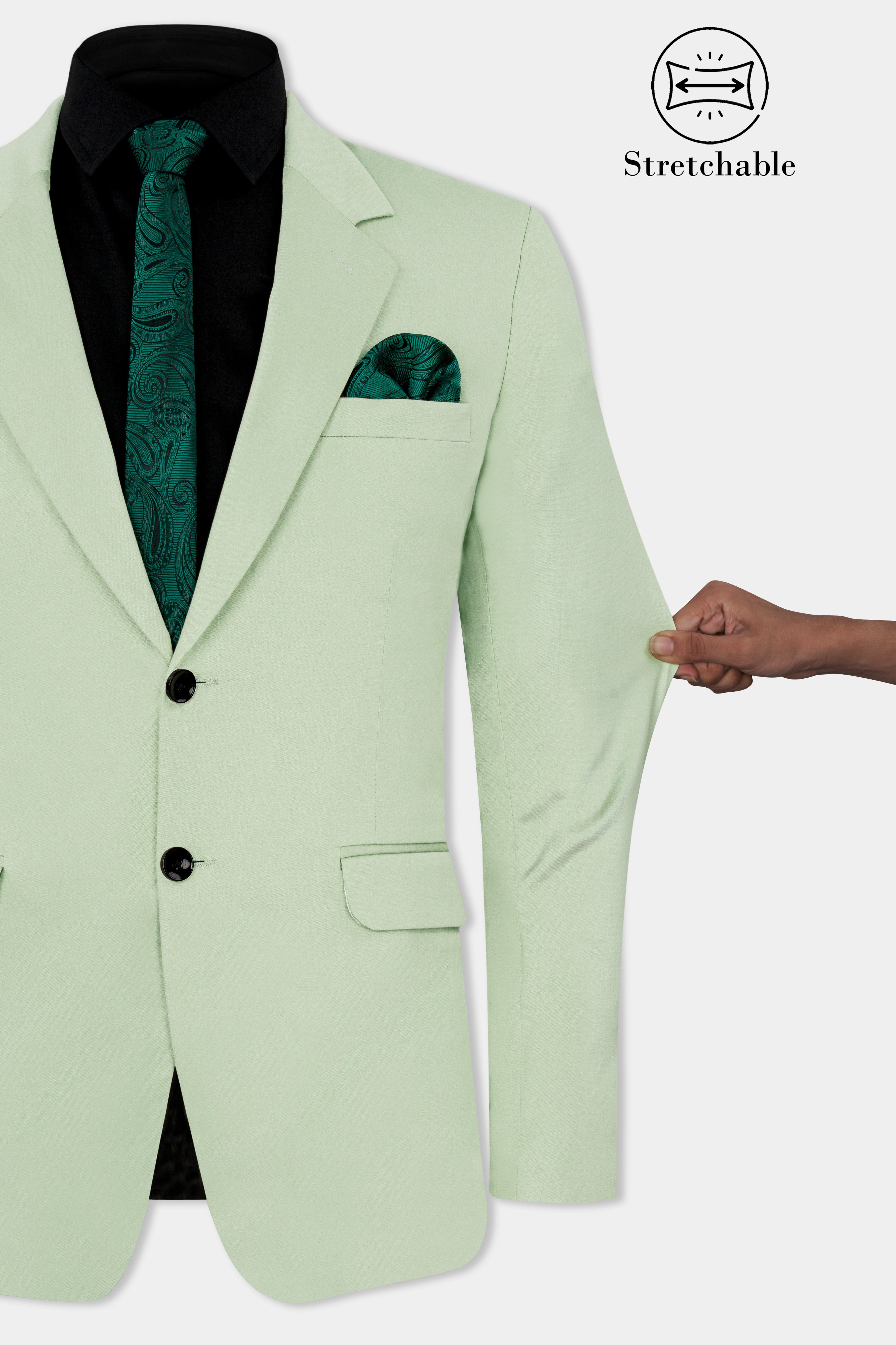 Coriander Green Premium Cotton Stretchable Traveler Blazer BL2794-SB-36, BL2794-SB-38, BL2794-SB-40, BL2794-SB-42, BL2794-SB-44, BL2794-SB-46, BL2794-SB-48, BL2794-SB-50, BL2794-SB-52, BL2794-SB-54, BL2794-SB-56, BL2794-SB-58, BL2794-SB-60