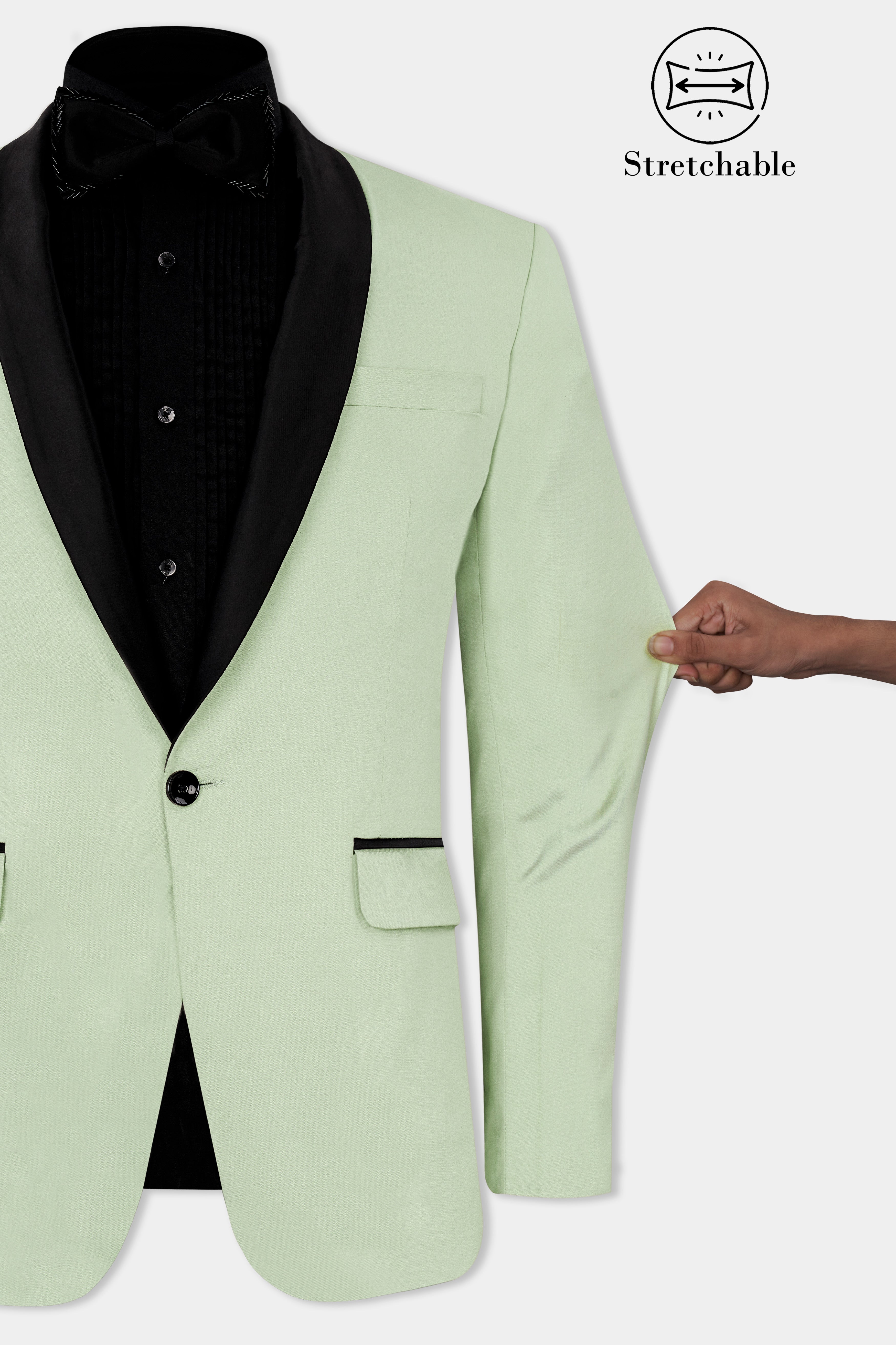 Coriander Green Premium Cotton Tuxedo Stretchable Traveler Blazer BL2795-BKL-36, BL2795-BKL-38, BL2795-BKL-40, BL2795-BKL-42, BL2795-BKL-44, BL2795-BKL-46, BL2795-BKL-48, BL2795-BKL-50, BL2795-BKL-52, BL2795-BKL-54, BL2795-BKL-56, BL2795-BKL-58, BL2795-BKL-60