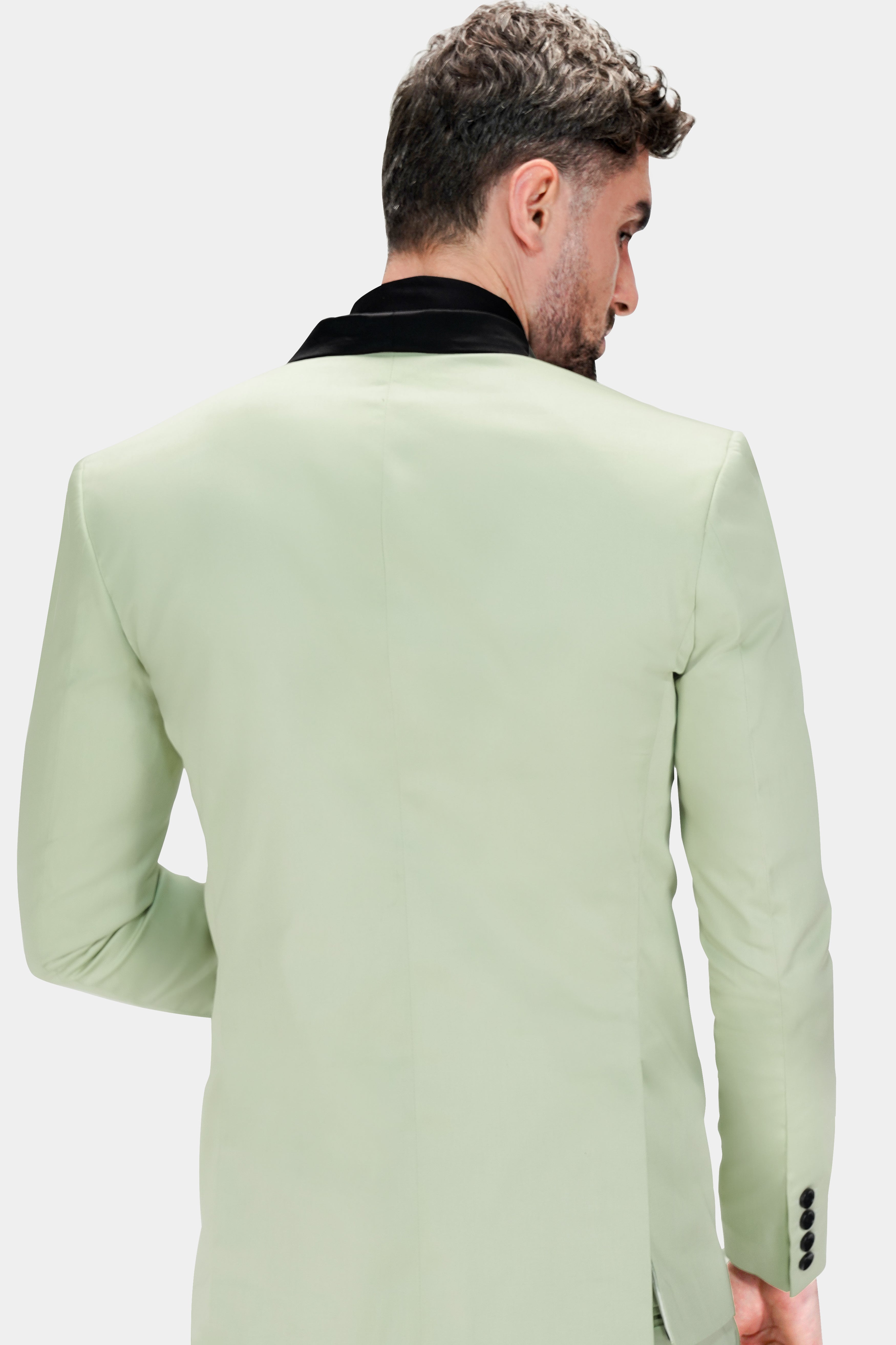 Coriander Green Premium Cotton Tuxedo Stretchable Traveler Blazer BL2795-BKL-36, BL2795-BKL-38, BL2795-BKL-40, BL2795-BKL-42, BL2795-BKL-44, BL2795-BKL-46, BL2795-BKL-48, BL2795-BKL-50, BL2795-BKL-52, BL2795-BKL-54, BL2795-BKL-56, BL2795-BKL-58, BL2795-BKL-60