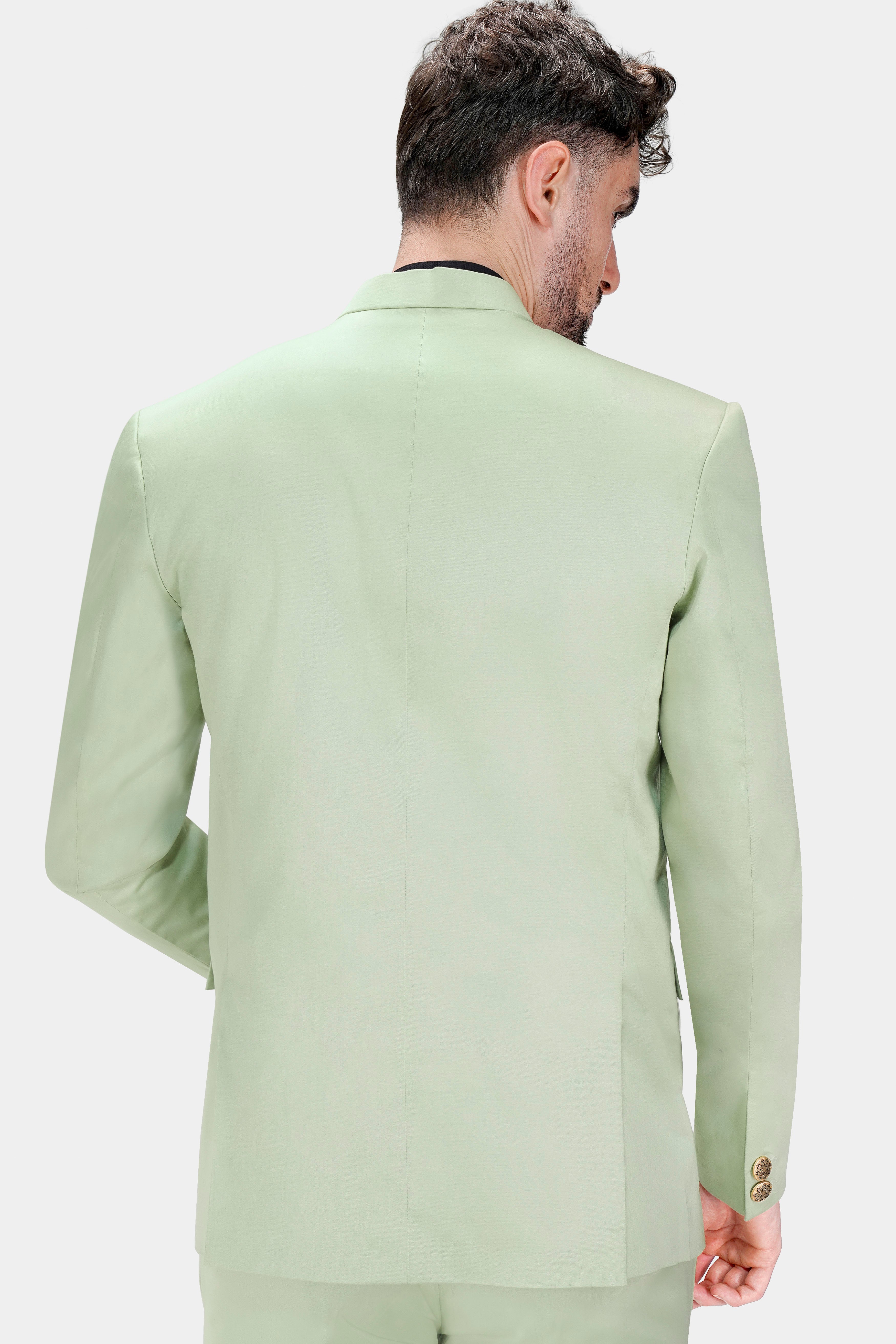 Coriander Green Premium Cotton Cross Buttoned Bandhgala Stretchable Traveler Blazer BL2797-CBG-36, BL2797-CBG-38, BL2797-CBG-40, BL2797-CBG-42, BL2797-CBG-44, BL2797-CBG-46, BL2797-CBG-48, BL2797-CBG-50, BL2797-CBG-52, BL2797-CBG-54, BL2797-CBG-56, BL2797-CBG-58, BL2797-CBG-60