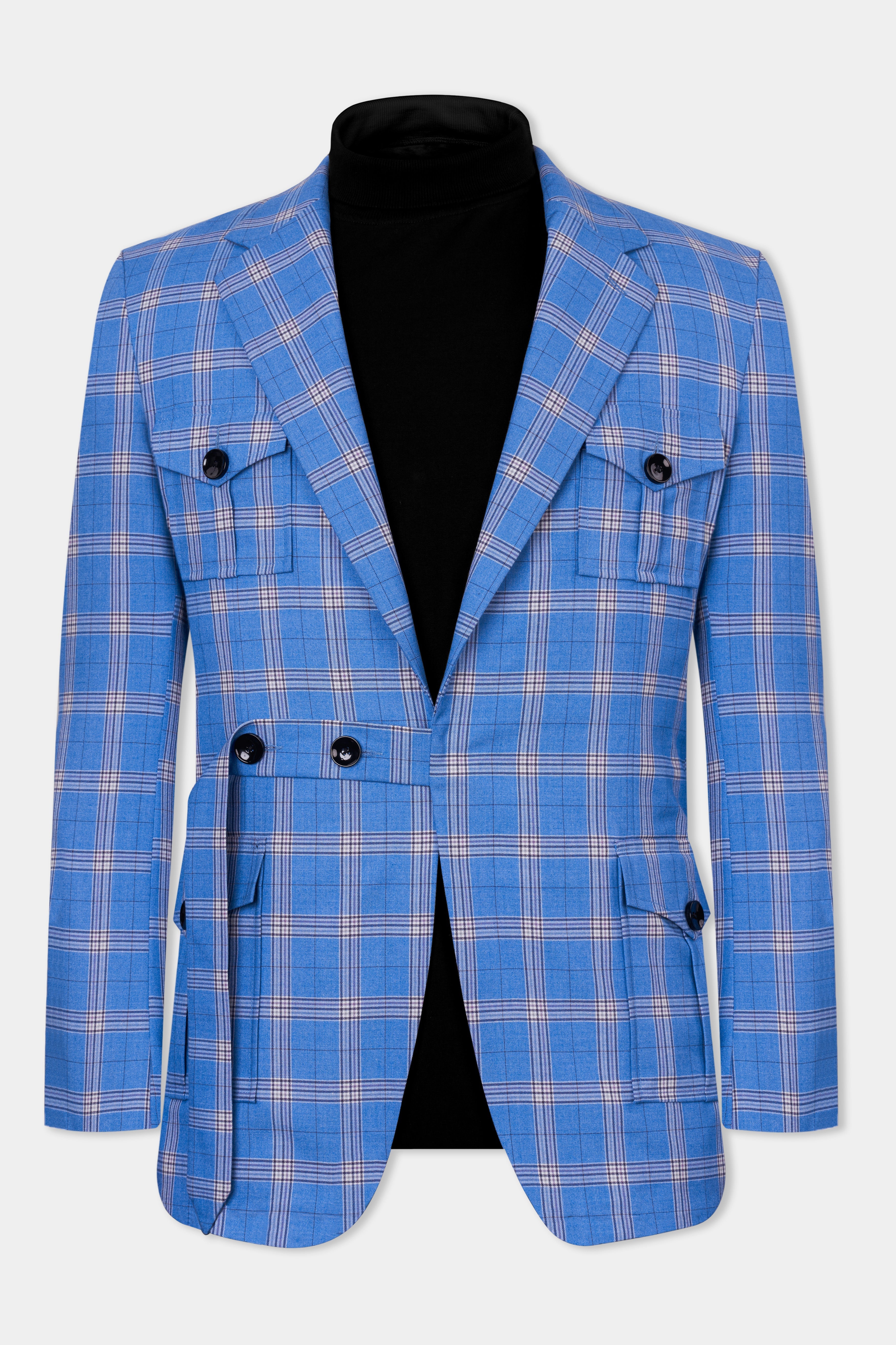 Celestial Blue and Martinique Purple Plaid Wool Rich Designer Blazer BL2855-SB-D396-36, BL2855-SB-D396-38, BL2855-SB-D396-40, BL2855-SB-D396-42, BL2855-SB-D396-44, BL2855-SB-D396-46, BL2855-SB-D396-48, BL2855-SB-D396-50, BL2855-SB-D396-52, BL2855-SB-D396-54, BL2855-SB-D396-56, BL2855-SB-D396-58, BL2855-SB-D396-60