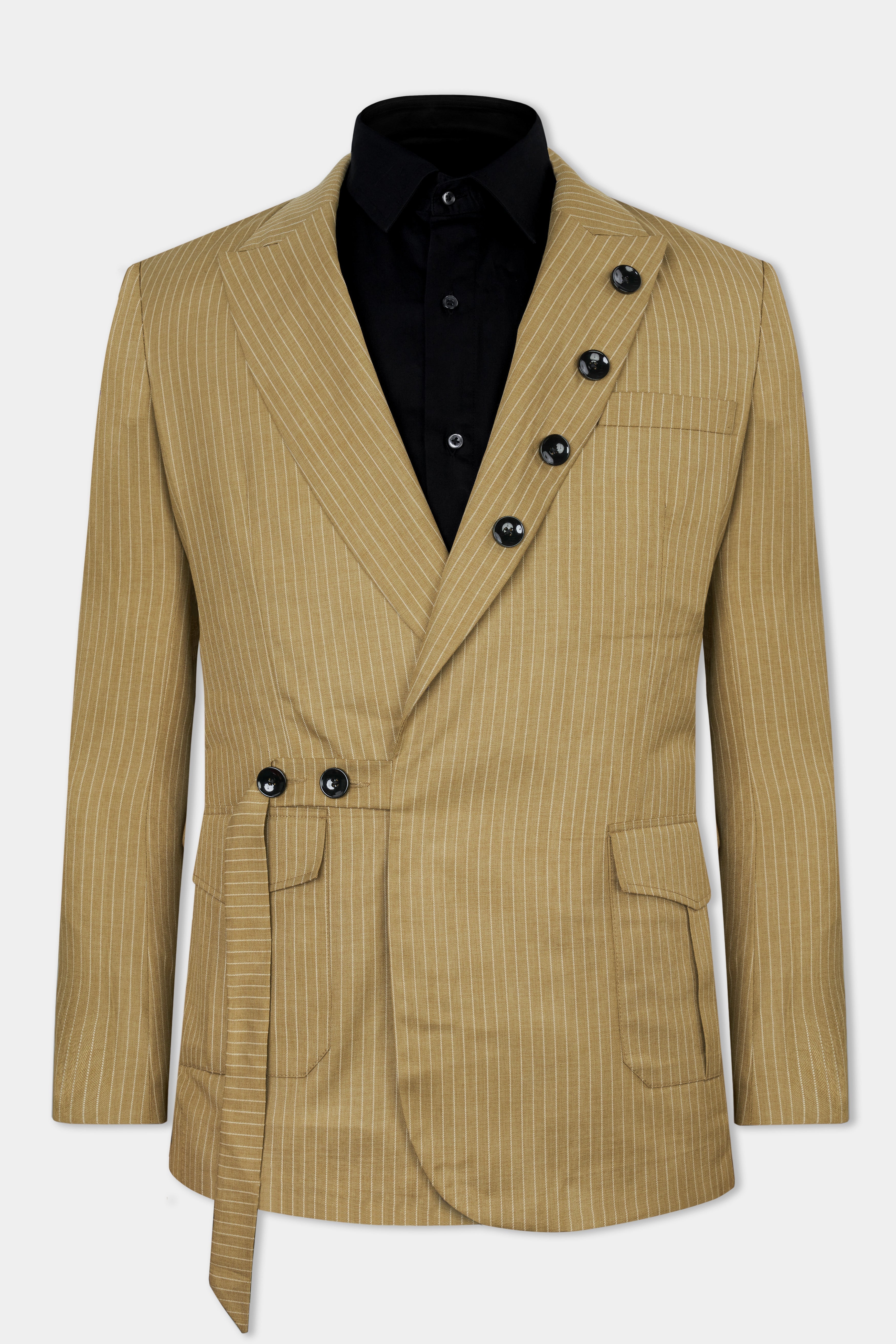 Muddy Brown Striped Wool Rich Designer Blazer BL2861-SBP-D318-36, BL2861-SBP-D318-38, BL2861-SBP-D318-40, BL2861-SBP-D318-42, BL2861-SBP-D318-44, BL2861-SBP-D318-46, BL2861-SBP-D318-48, BL2861-SBP-D318-50, BL2861-SBP-D318-52, BL2861-SBP-D318-54, BL2861-SBP-D318-56, BL2861-SBP-D318-58, BL2861-SBP-D318-60