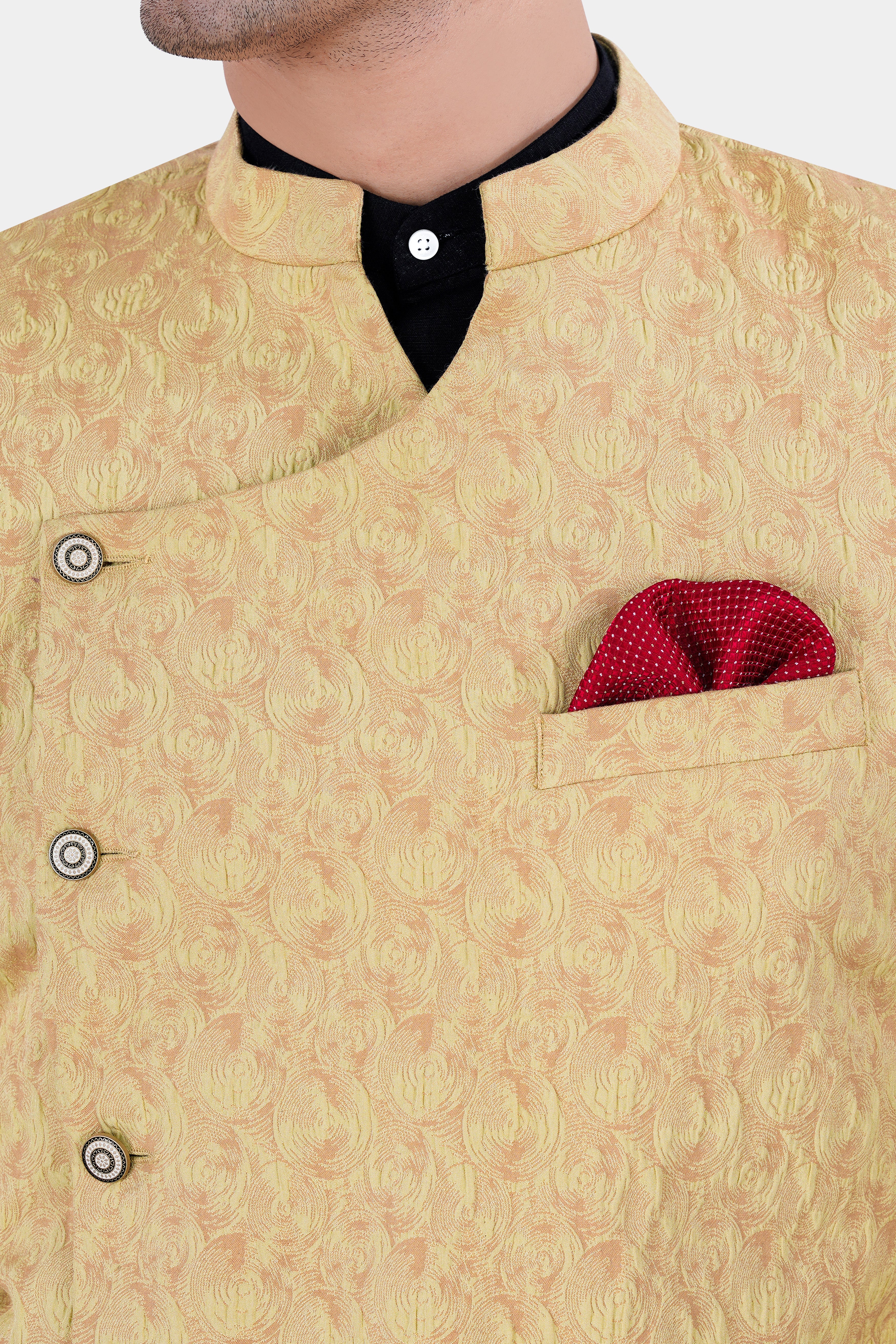 Putty Brown Textured Cross Buttoned Bandhgala Designer Blazer BL2865-D431-36, BL2865-D431-38, BL2865-D431-40, BL2865-D431-42, BL2865-D431-44, BL2865-D431-46, BL2865-D431-48, BL2865-D431-50, BL2865-D431-66, BL2865-D431-54, BL2865-D431-56, BL2865-D431-58, BL2865-D431-60
