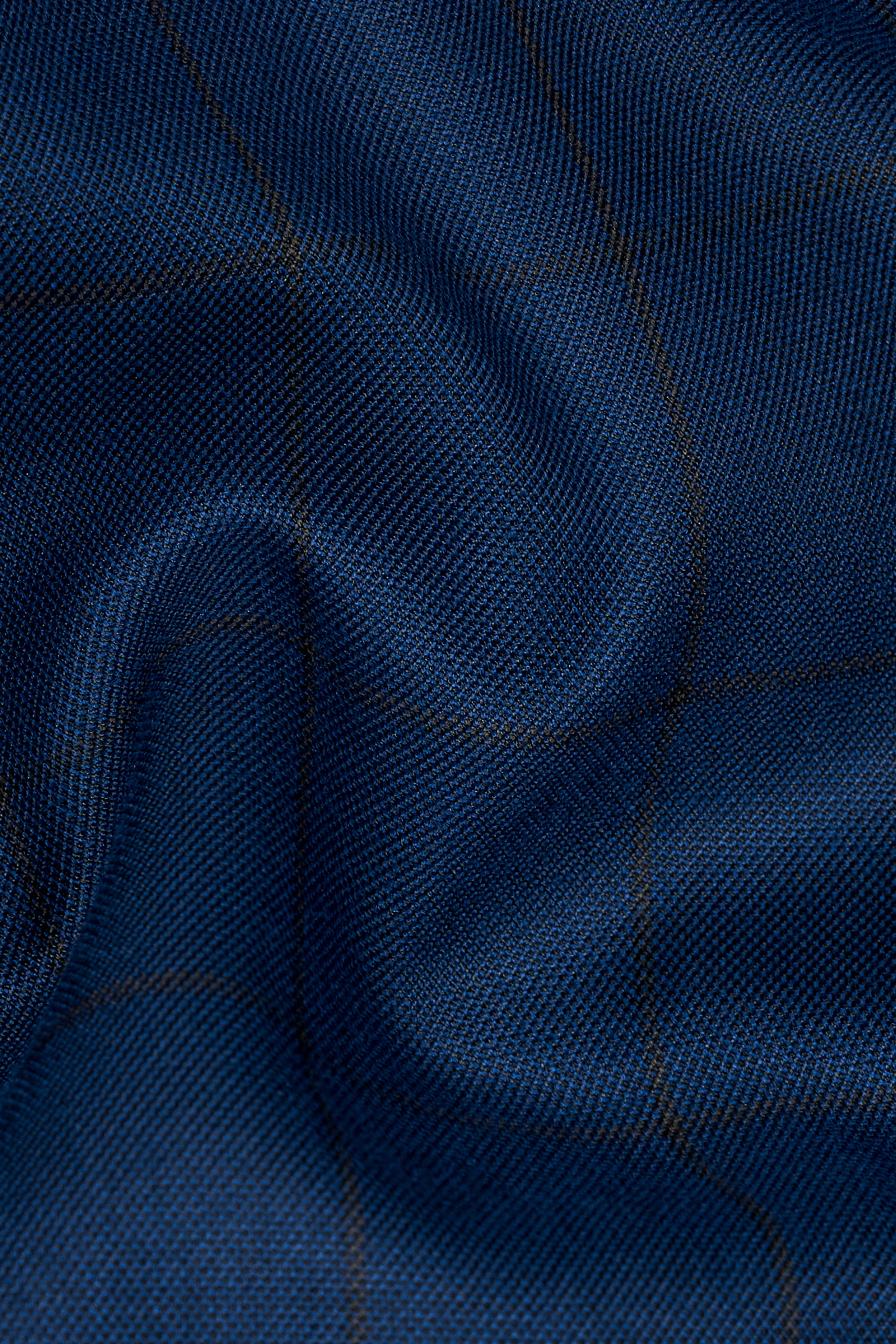 Tangaroa Blue and Subtle Black Checkered Wool Rich Blazer BL2871-SB-36, BL2871-SB-38, BL2871-SB-40, BL2871-SB-42, BL2871-SB-44, BL2871-SB-46, BL2871-SB-48, BL2871-SB-50, BL2871-SB-71, BL2871-SB-54, BL2871-SB-56, BL2871-SB-58, BL2871-SB-60