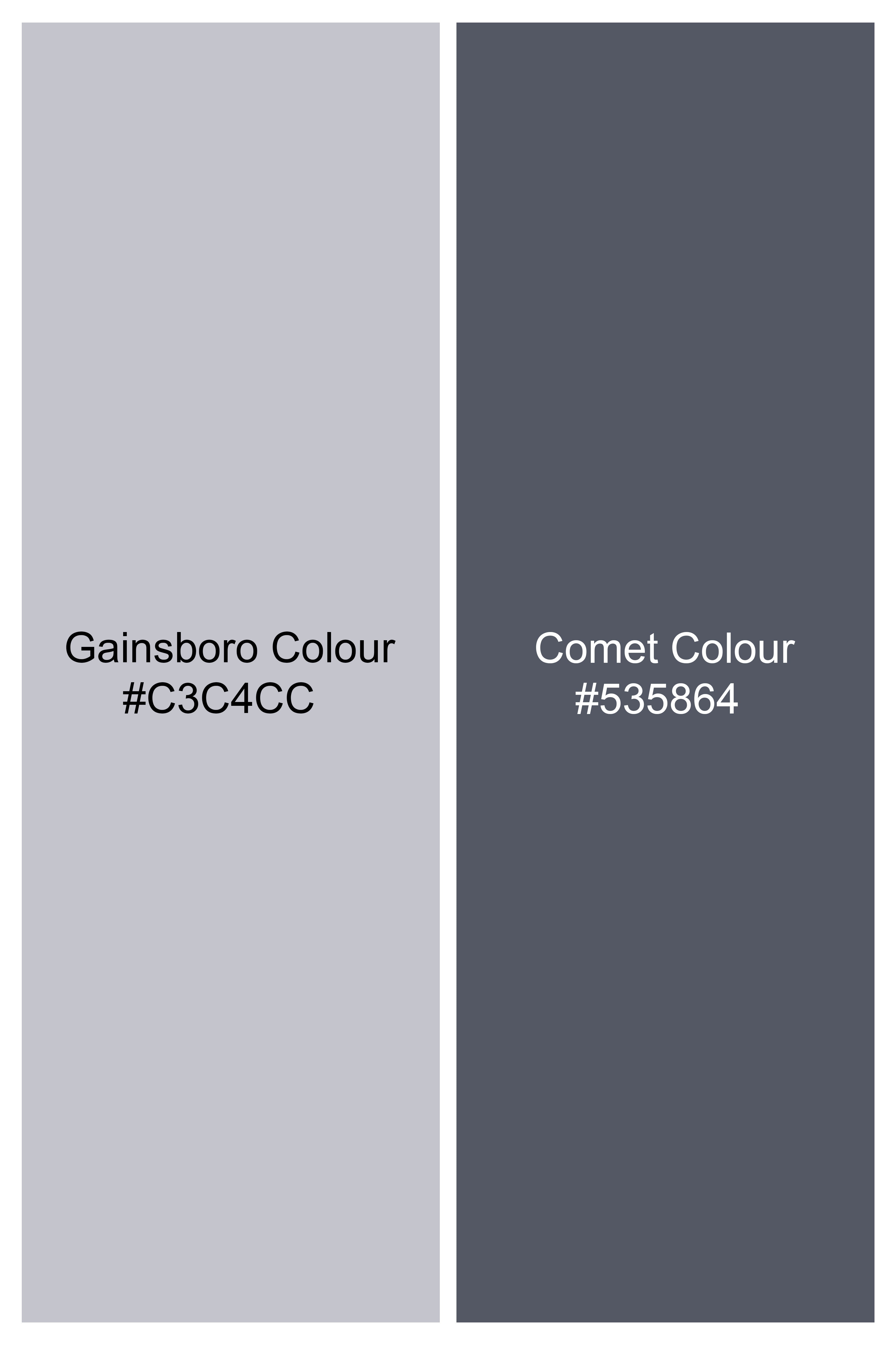 Gainsboro and Comet Gray Leaves Printed Premium Cotton Blazer BL3019-SB-36, BL3019-SB-38, BL3019-SB-40, BL3019-SB-42, BL3019-SB-44, BL3019-SB-46, BL3019-SB-48, BL3019-SB-50, BL3019-SB-52, BL3019-SB-54, BL3019-SB-56, BL3019-SB-58, BL3019-SB-60