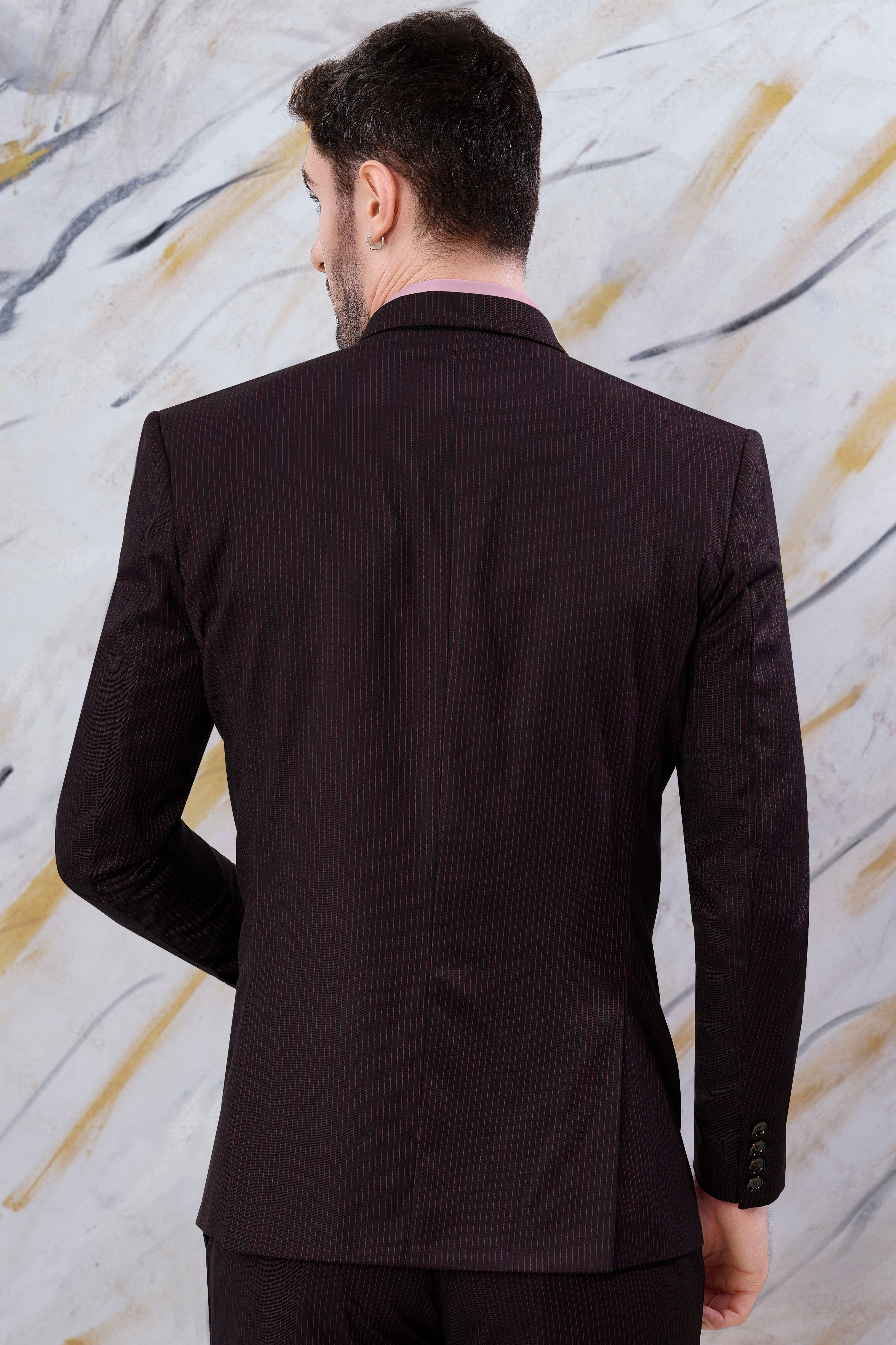 Onyx Maroon and Mandy Pink Striped Double Breasted Wool Rich Blazer BL3087-DB-36, BL3087-DB-38, BL3087-DB-40, BL3087-DB-42, BL3087-DB-44, BL3087-DB-46, BL3087-DB-48, BL3087-DB-50, BL3087-DB-52, BL3087-DB-54, BL3087-DB-56, BL3087-DB-58, BL3087-DB-60