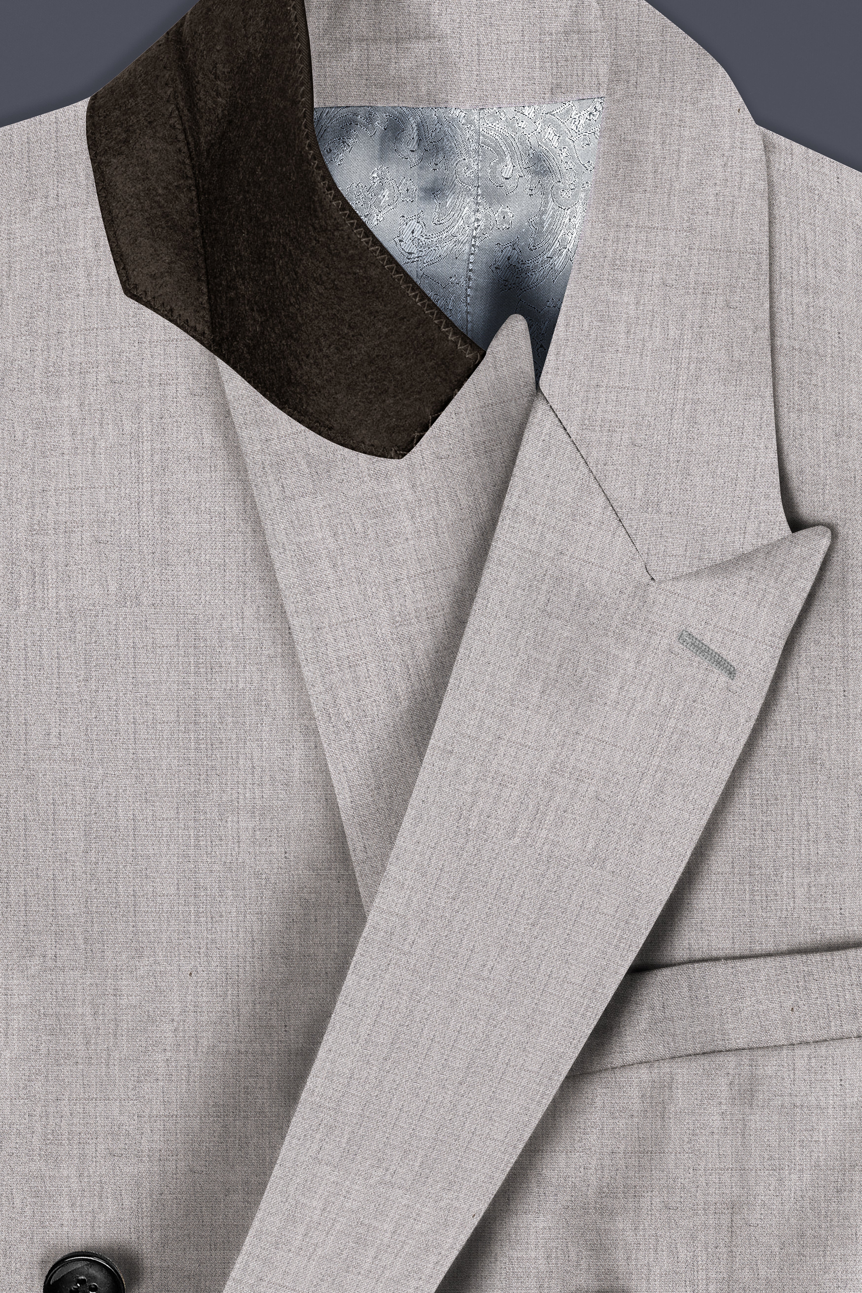 Martini Cream Textured Wool Rich Double Breasted Blazer