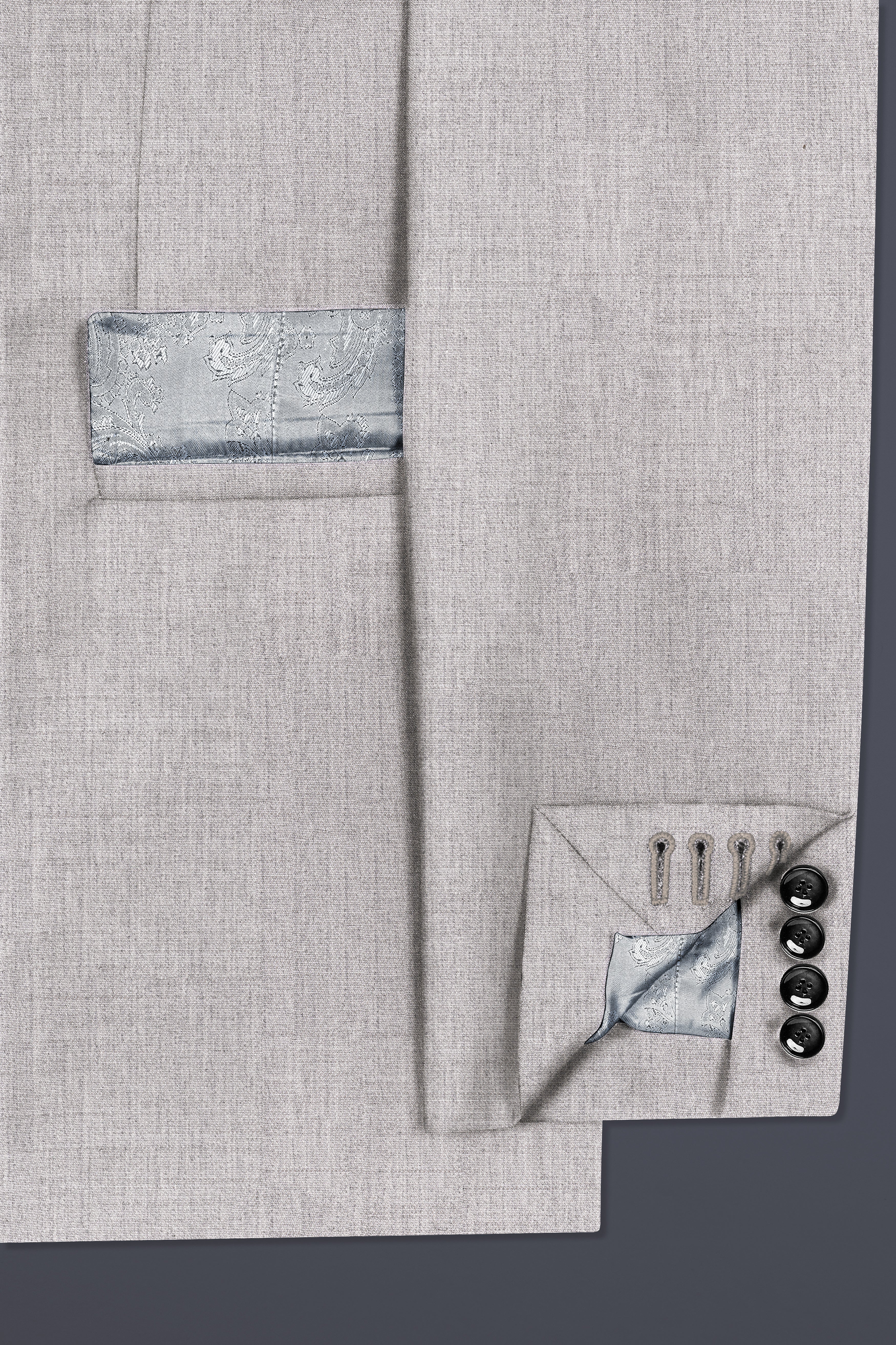 Martini Cream Textured Wool Rich Double Breasted Blazer
