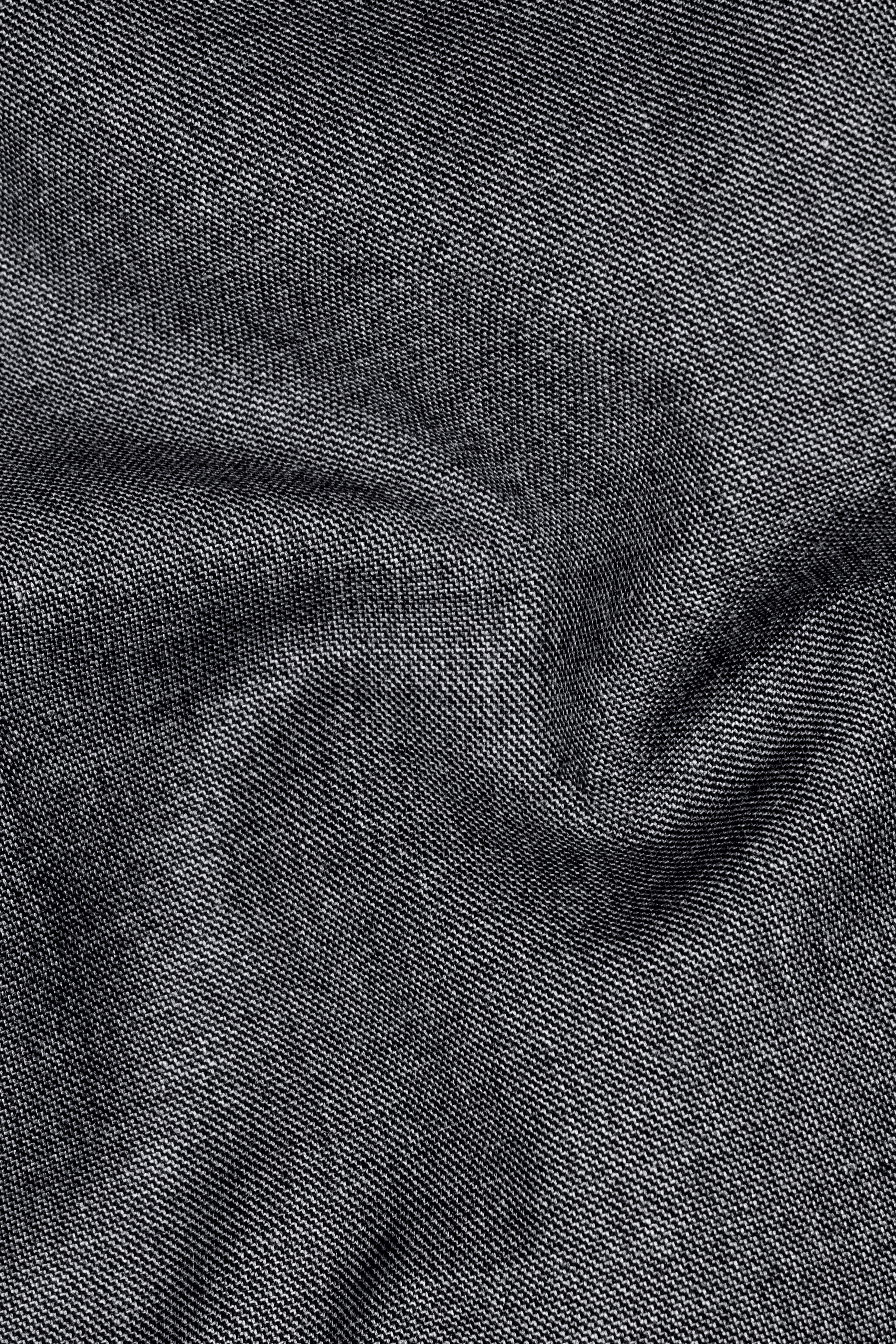 Vampire Gray Textured Wool Rich Double Breasted Blazer