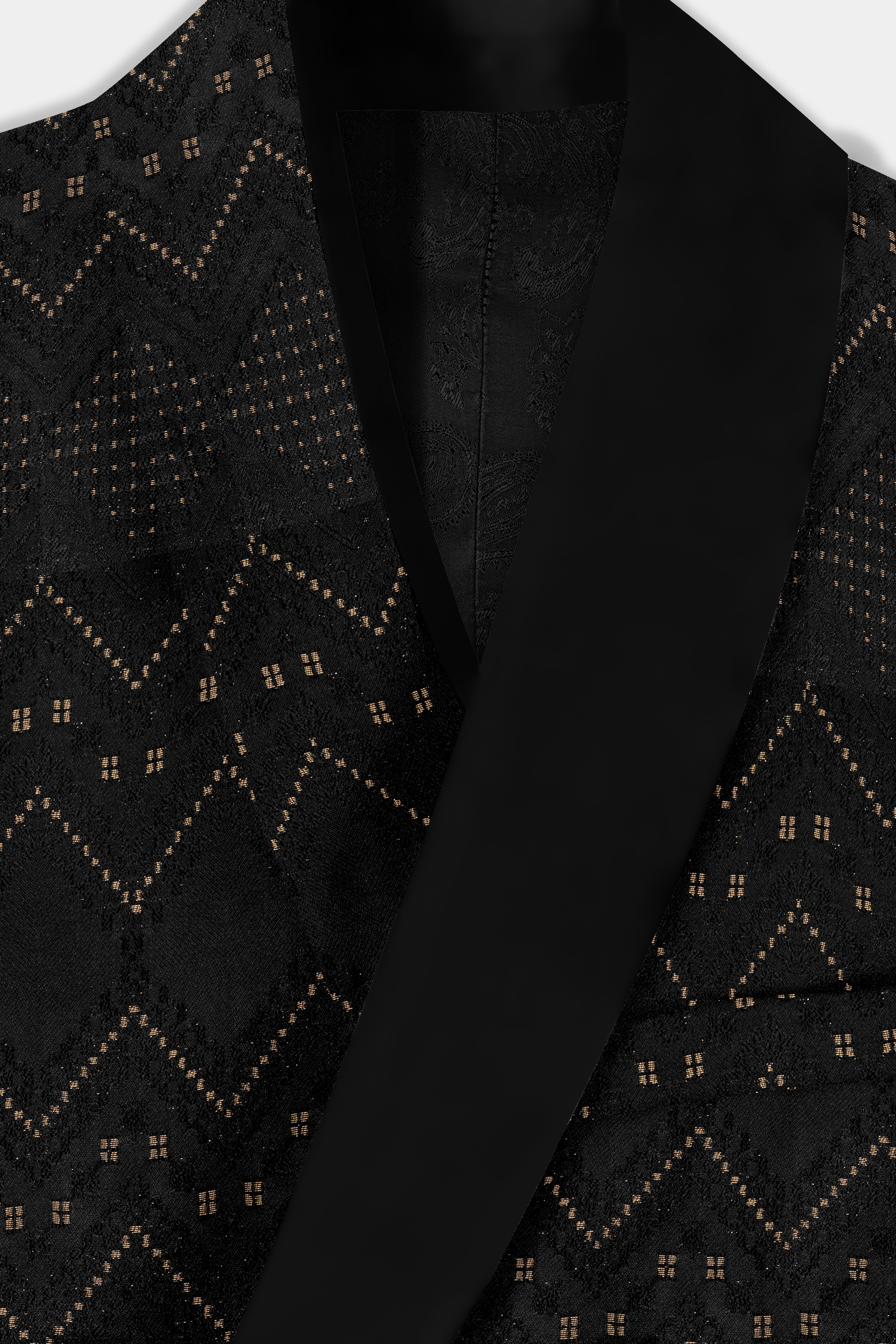 Jade Black and Porshe Cream Chevron Jacquard Weave Tuxedo Blazer BL3726-BKL-36, BL3726-BKL-38, BL3726-BKL-40, BL3726-BKL-42, BL3726-BKL-44, BL3726-BKL-46, BL3726-BKL-48, BL3726-BKL-50, BL3726-BKL-52, BL3726-BKL-54, BL3726-BKL-56, BL3726-BKL-58, BL3726-BKL-60
